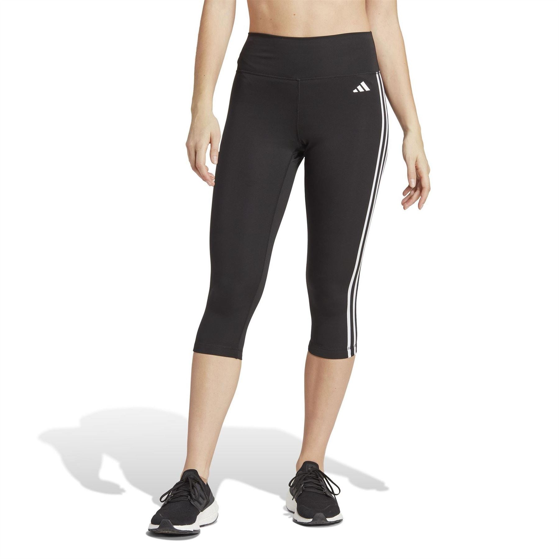 adidas Train Essentials 3 Stripes High Waisted Three Quarter Leggings