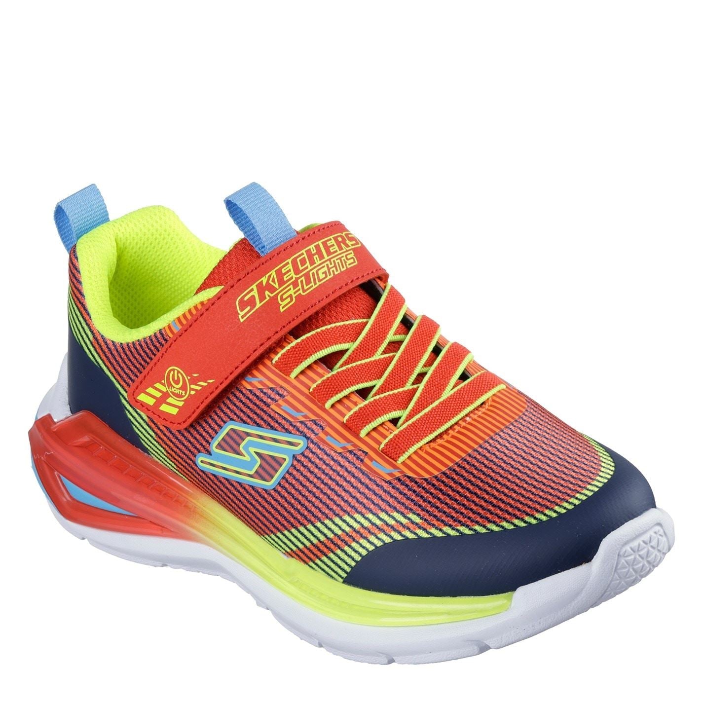 Skechers Lighted Gore  And  Strap Sneaker W Mids Light Up Trainers Boys