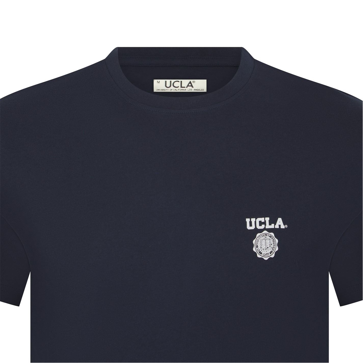 UCLA Logo Print Embroidered Regular Fit Short Sleeve Crew Neck T-Shirt