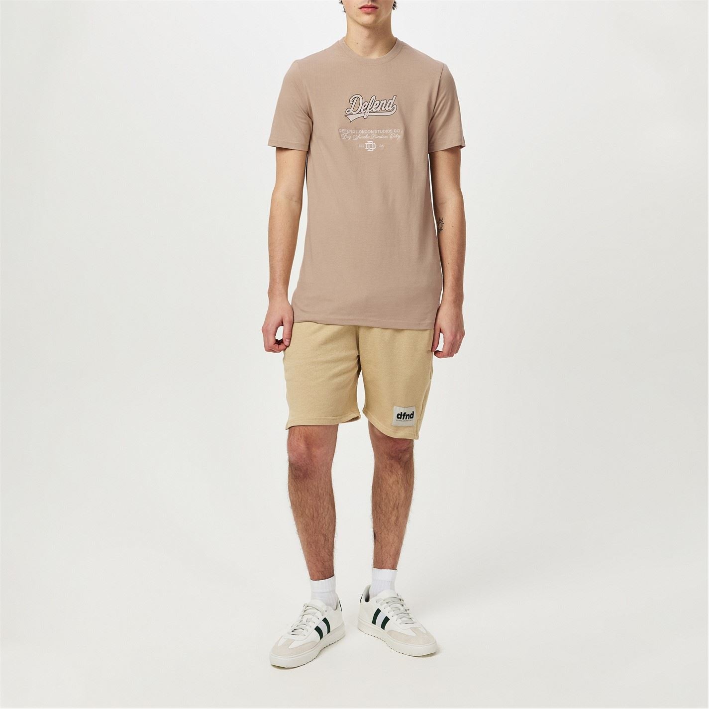 DFND London Lettering Crew Neck Short Sleeve T-Shirt and Short Set