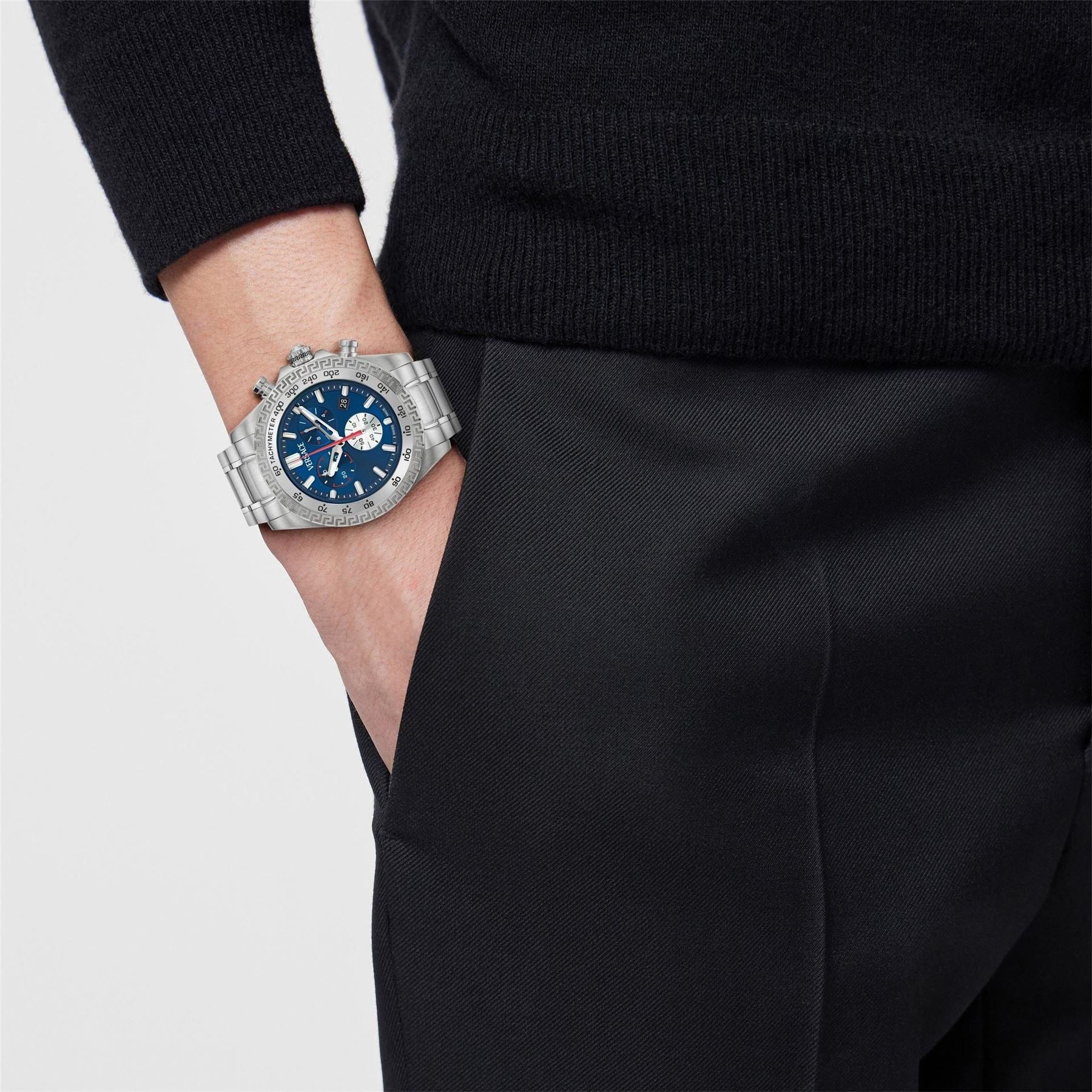 Versace Sn71 Racing Steel Bracelet Strap Analogue Watch