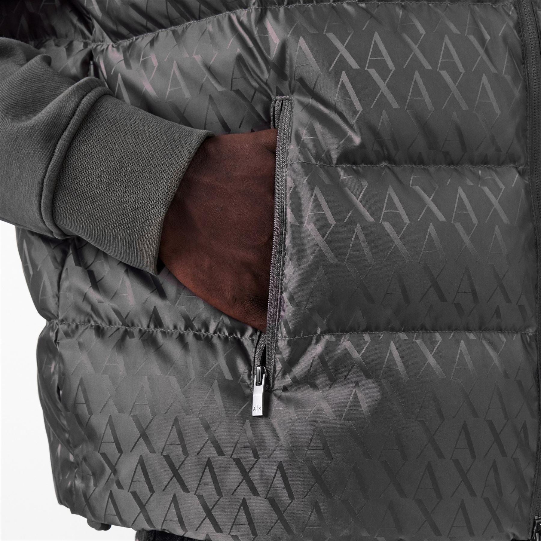Armani Exchange Exchange All Over Logo Zip Pocket Gilet