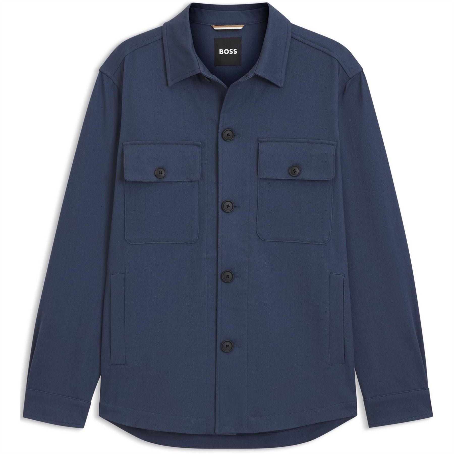 Boss Solid Patterned Flap Pocket Shirt Collared Overshirt