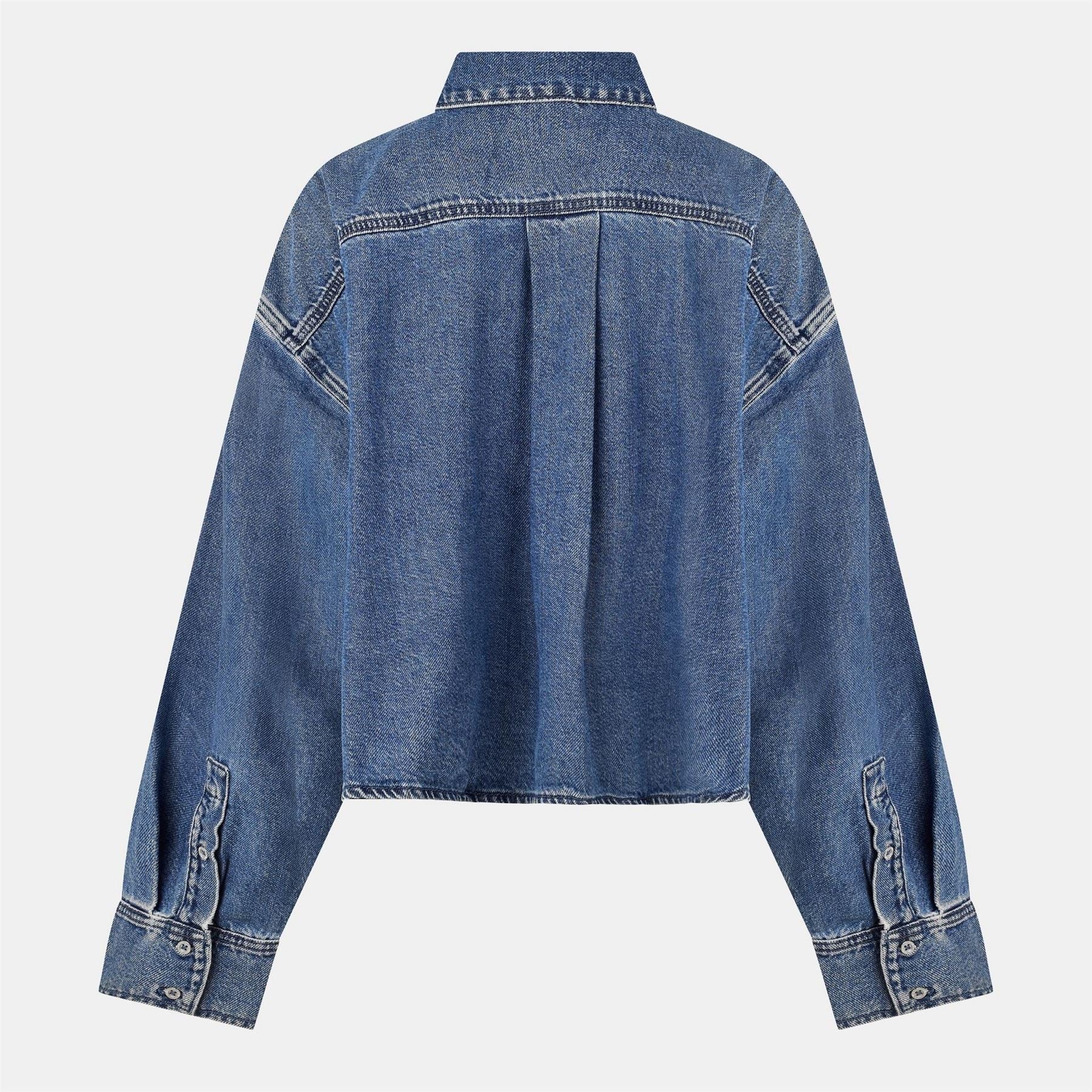 7 For All Mankind Nina Collared Neck Long Sleeve Shirt