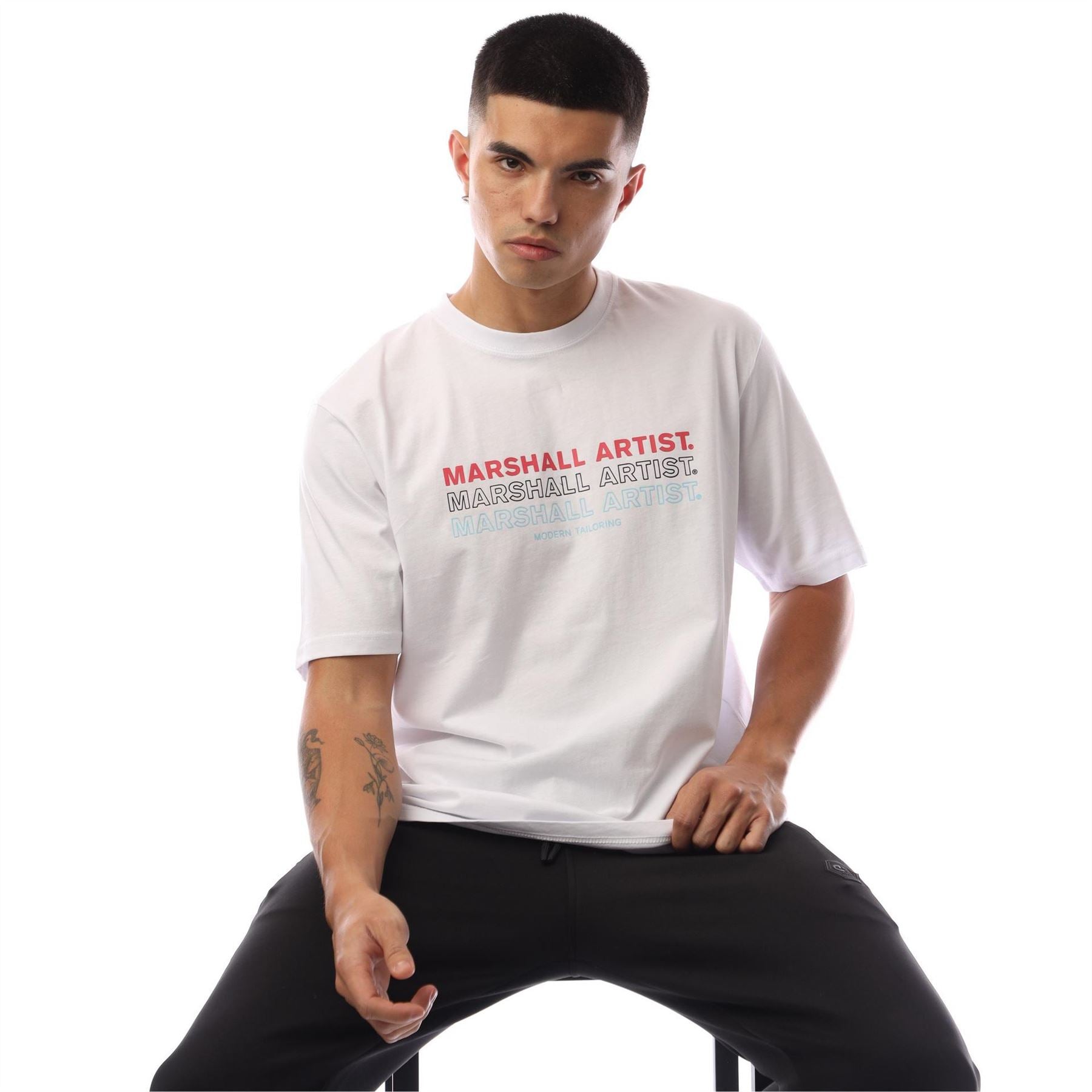 Marshall Artist Printed Logo Crew Neck Short Sleeve Jersey T-Shirt