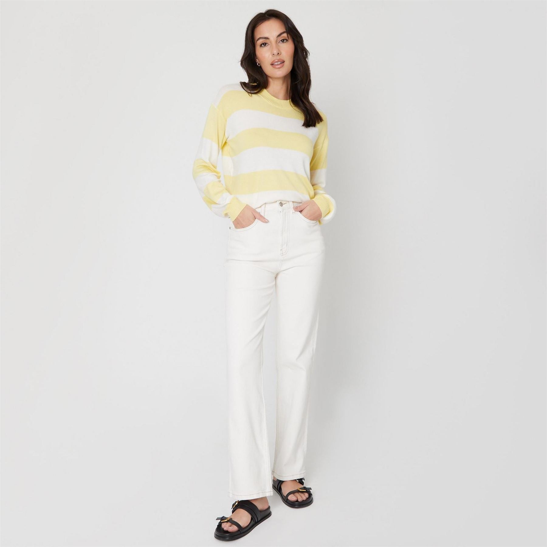 Be You Stripe Crew Neck Regular Fit Sweater