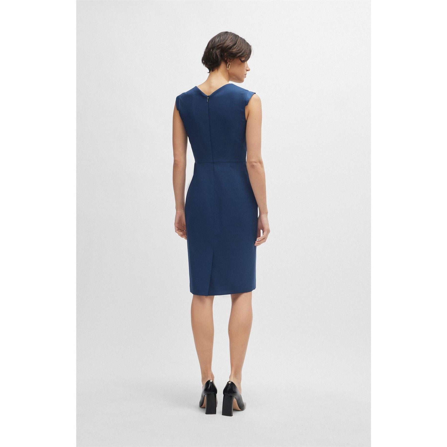 Boss Docia V-Neck Sleeveless Mini Sheath Dress