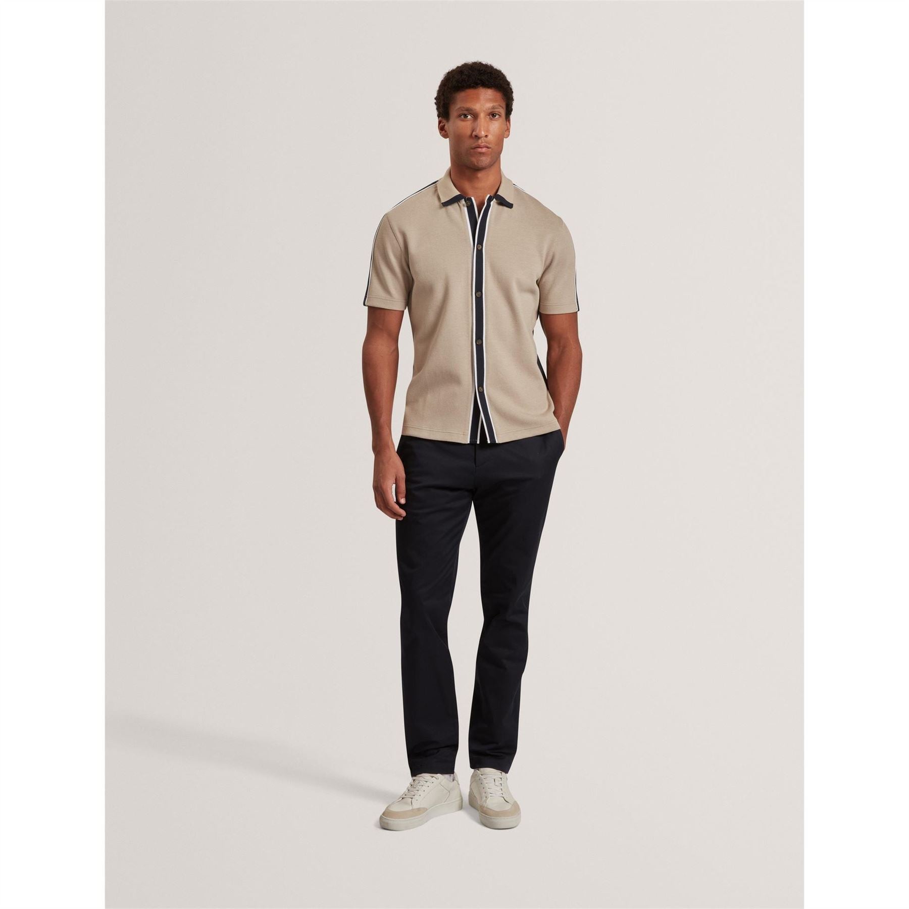 Ted Baker Button Through Fine Knit Short Sleeve Polo