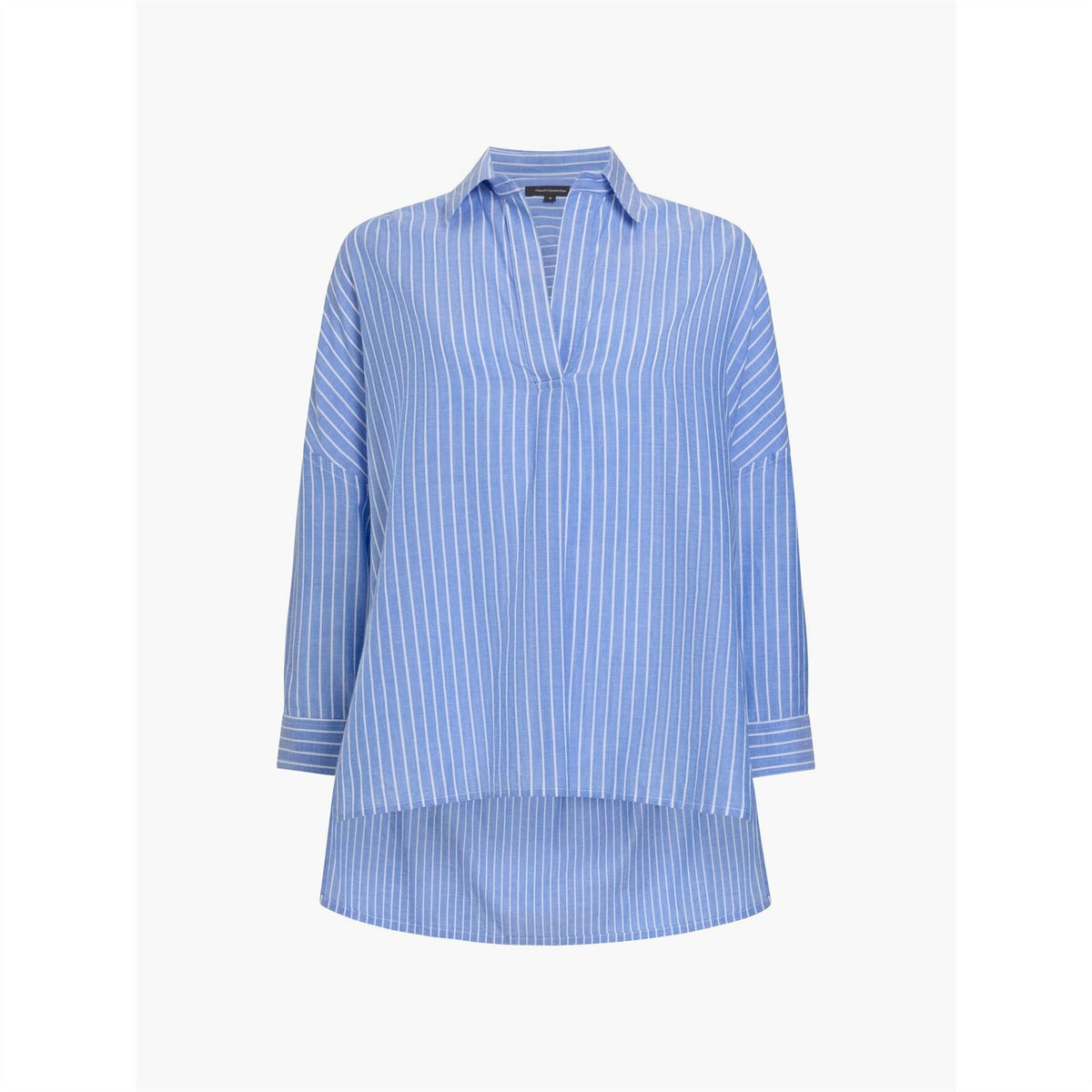 French Connection Rhodes Pop Cotton Long Sleeve Oversized Fit Blouse