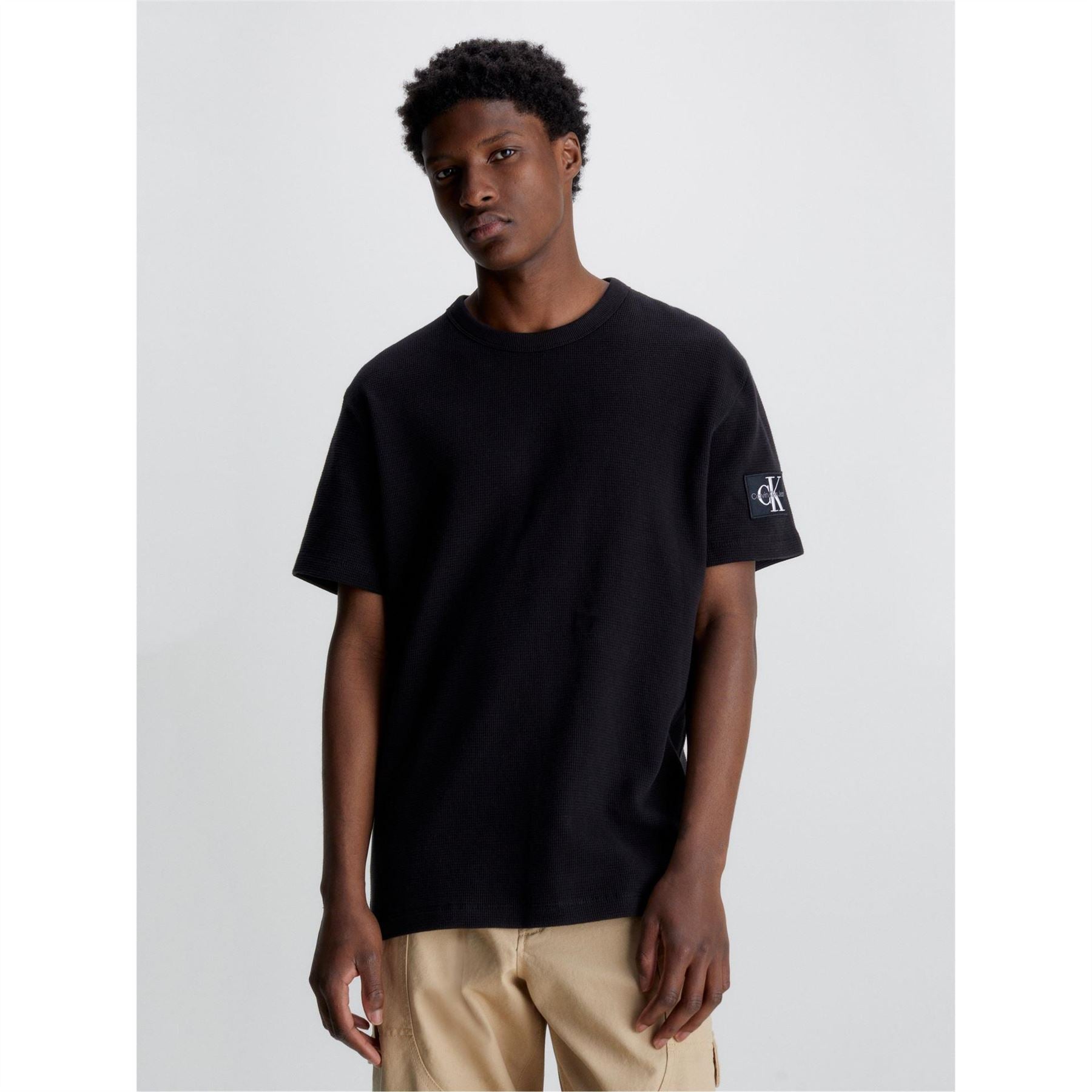 Calvin Klein Jeans Waffle Regular Fit Crew Neck T-Shirt