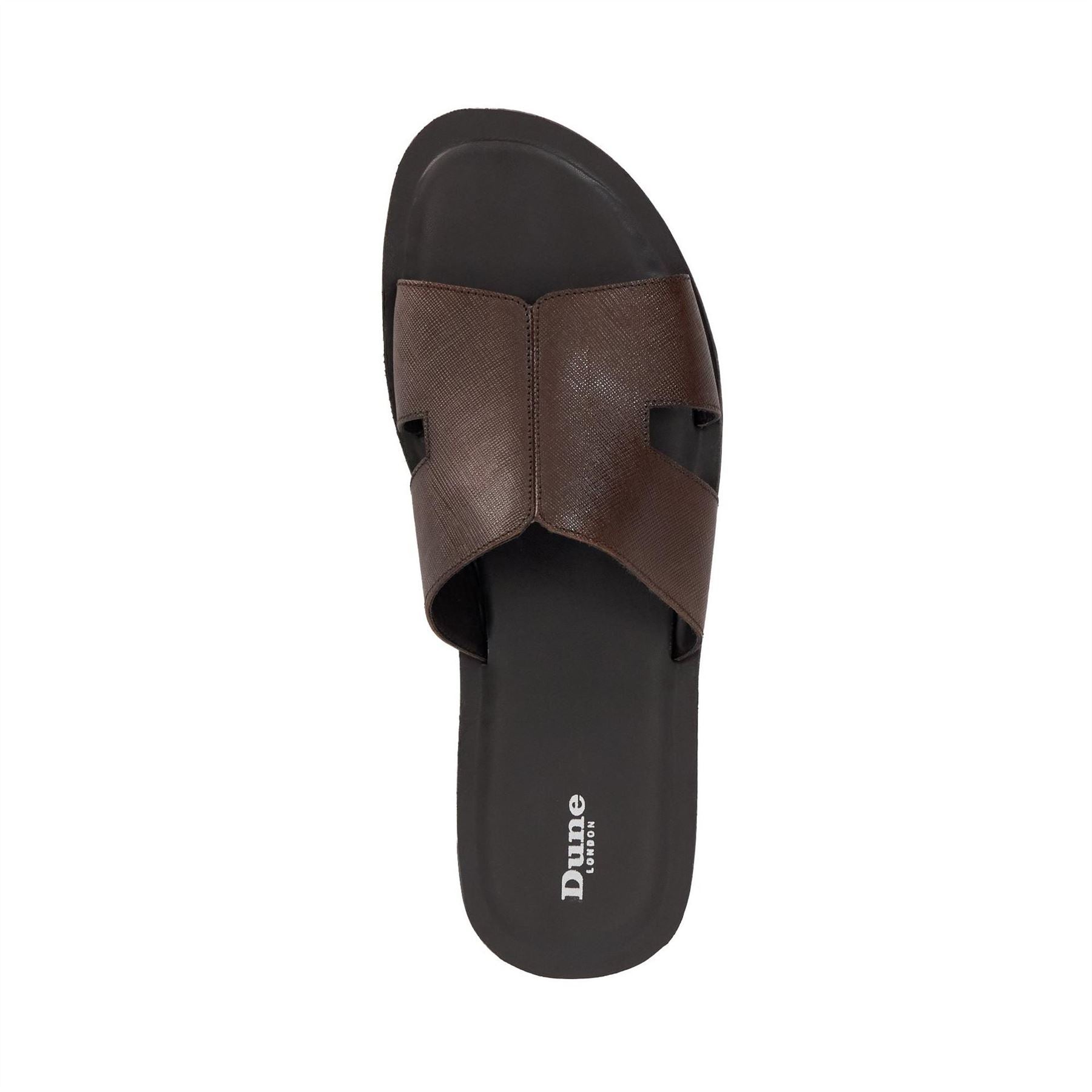 Dune London Leather Open Toe Flat Heel Slides