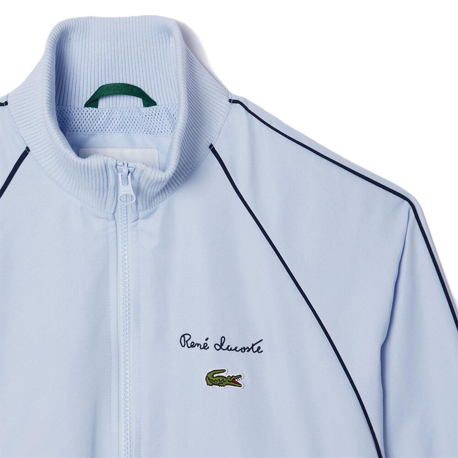 Lacoste Cropped Diamond Taffeta Long Sleeve Rain Anorak