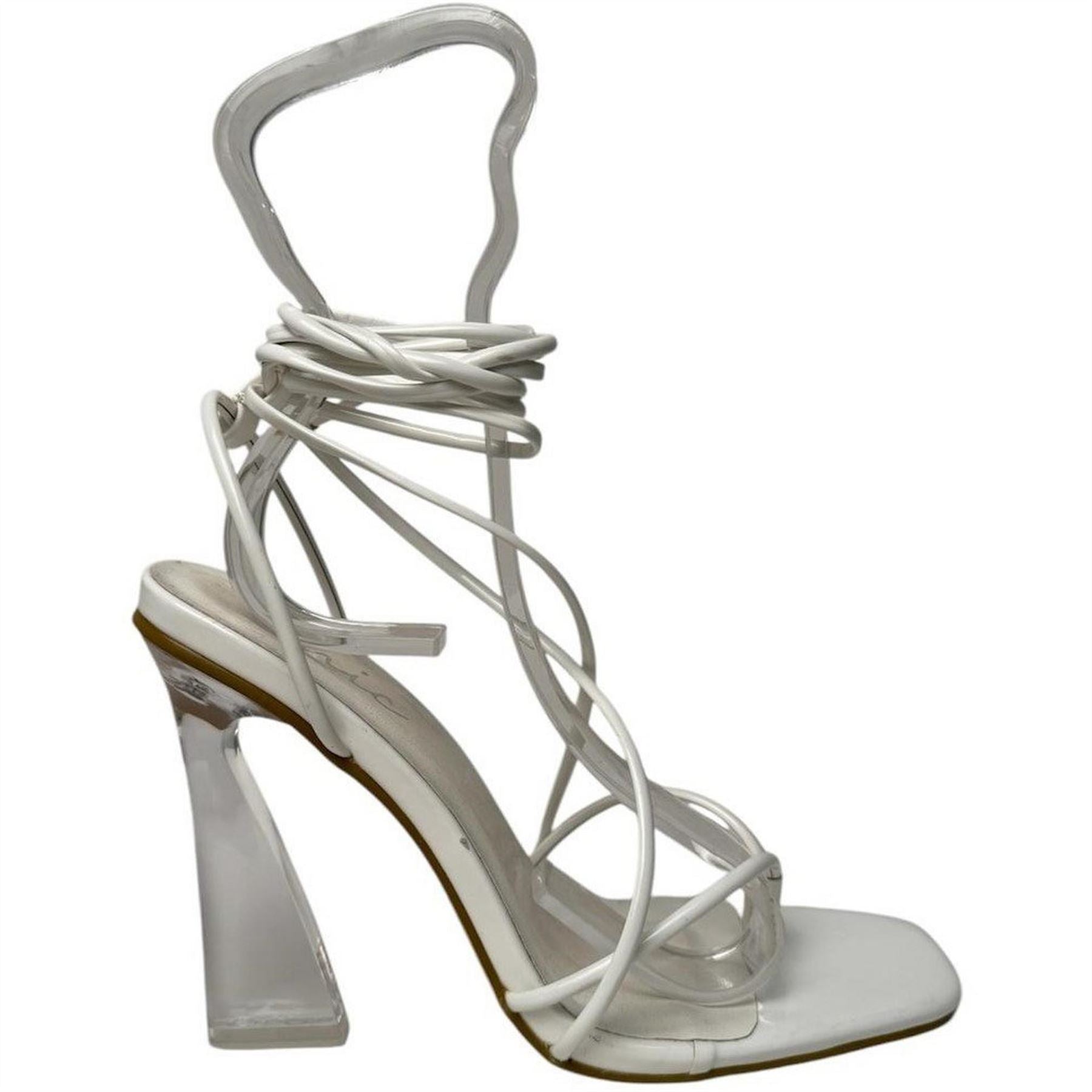 Chic High Heel Block Toe Post Sandals