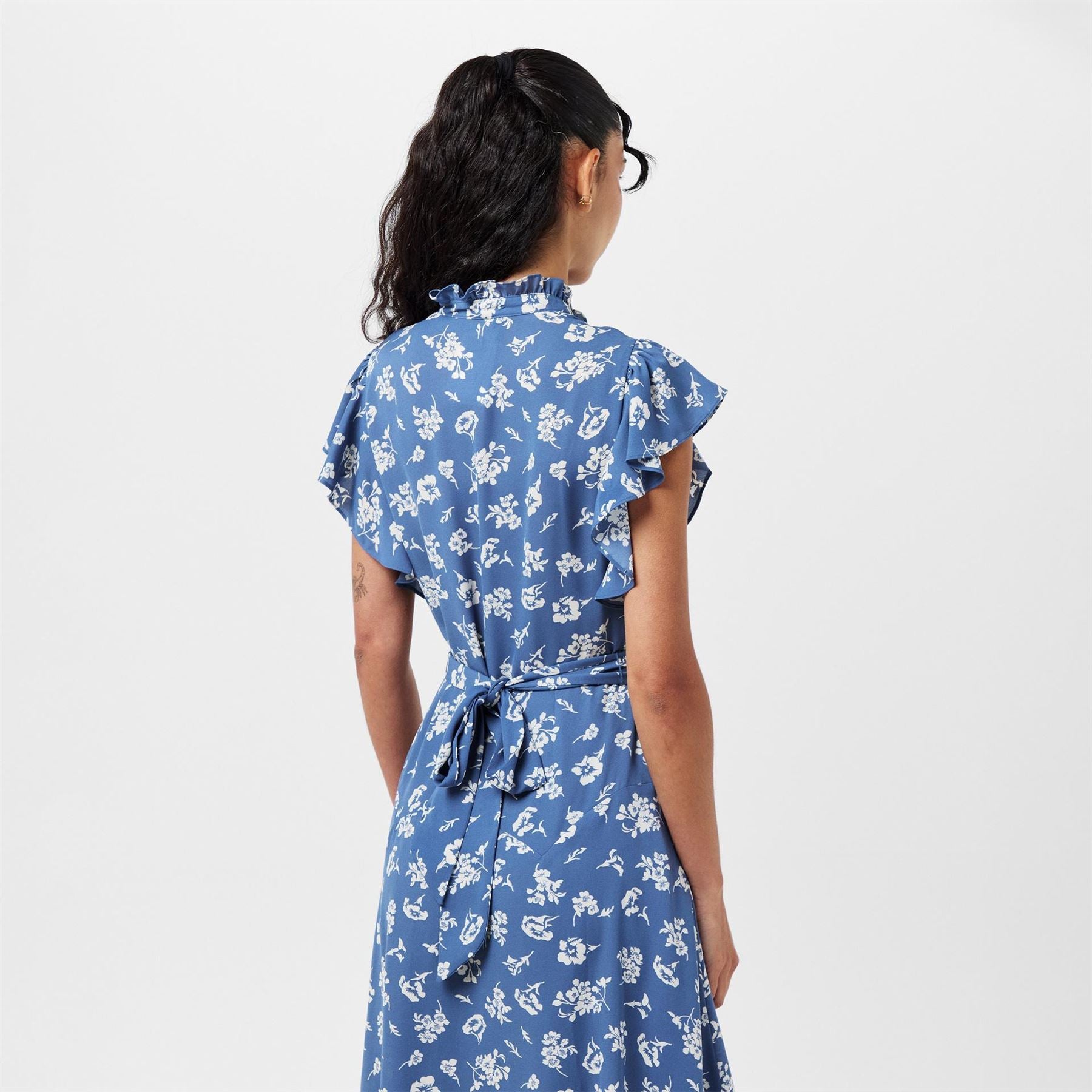 Lauren by Ralph Lauren Pratika High Neck Midi A-Line Dress