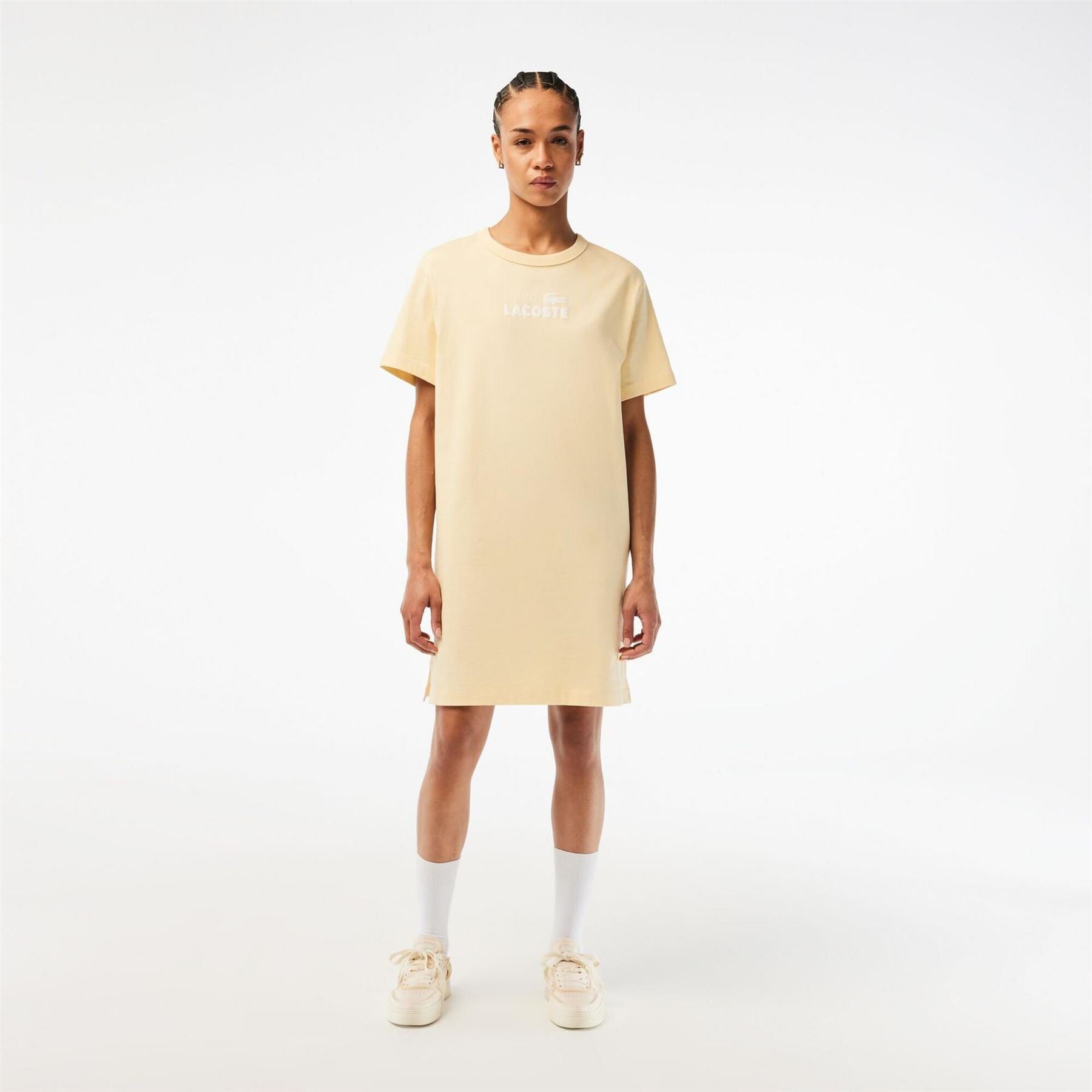 Lacoste Crew Neck Knee Length T-Shirt Dress