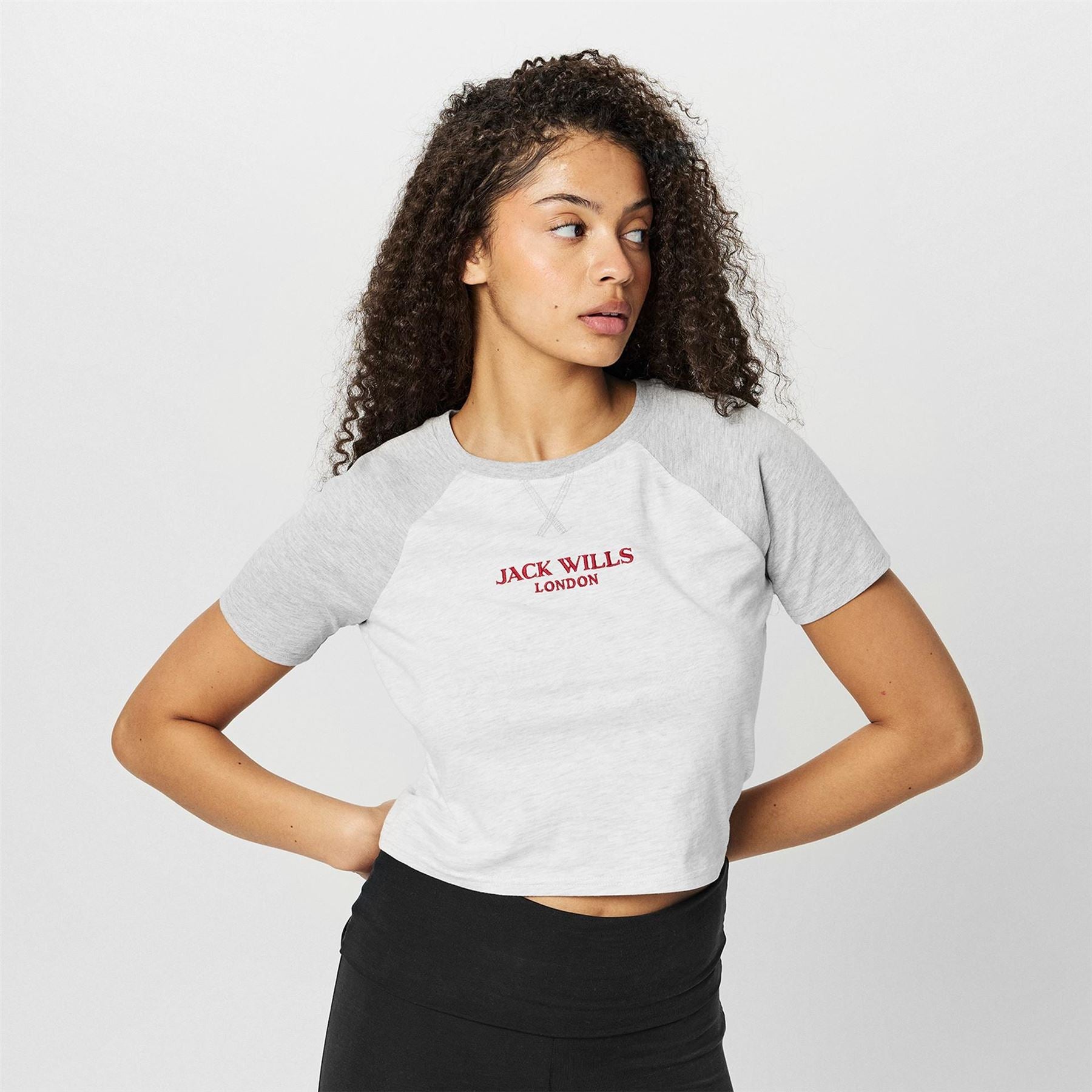 Jack Wills Cropped Oversize Fit Lettering T-Shirt