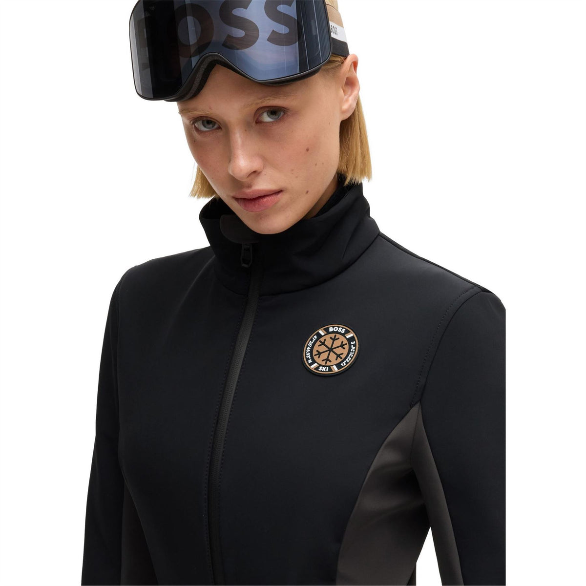 Boss Funnel Neck Long Sleeve Solid Patterned Skisuit
