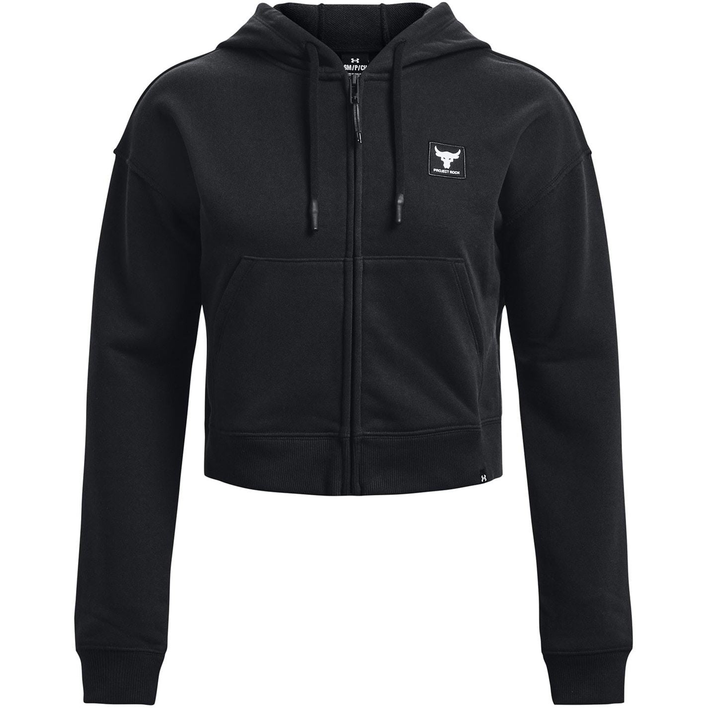 Under Armour Project Rock Terry Hooded Neck Ribbed Cuff Full Zipper Sweatshirt