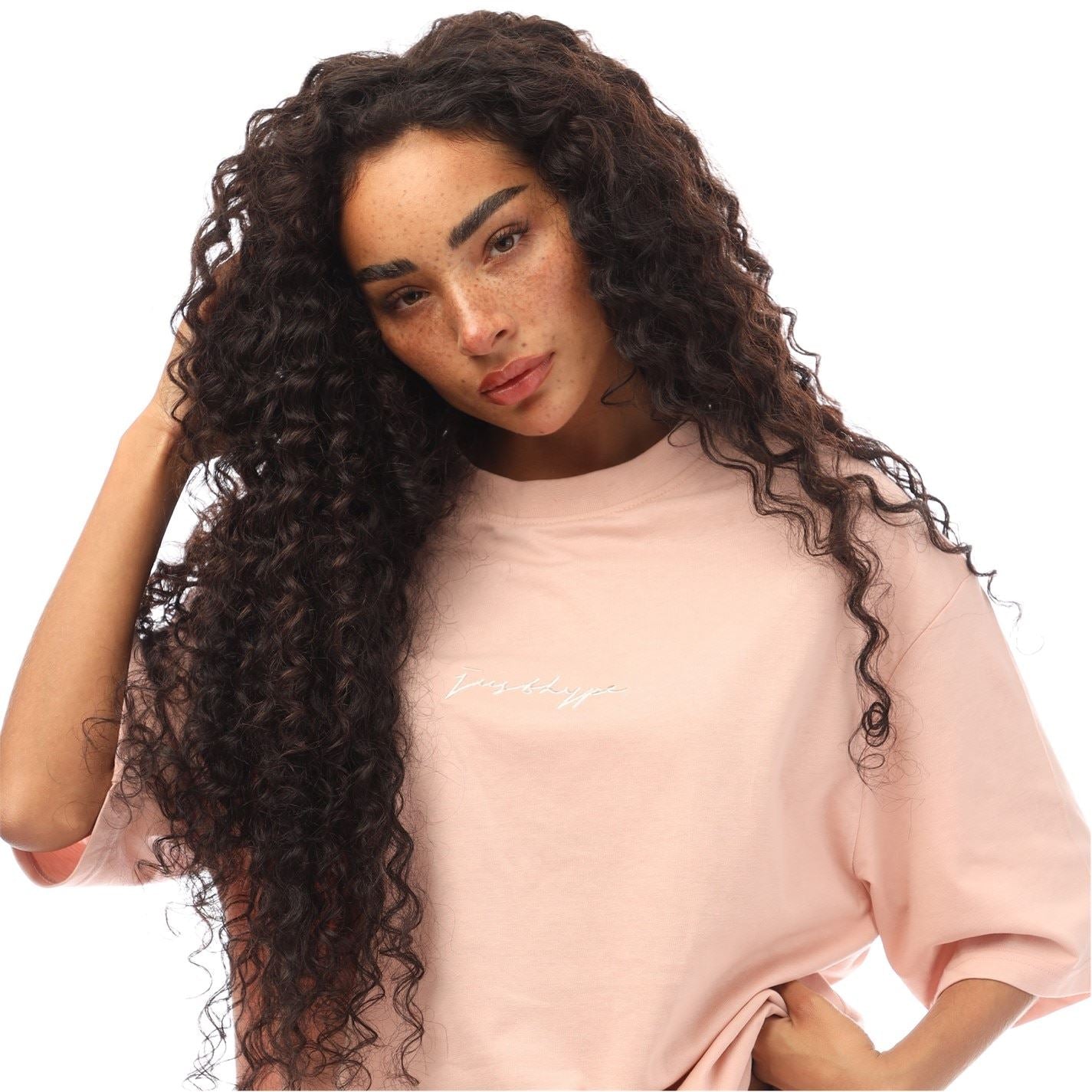 Hype Oversize Fit Signature Print T-Shirt