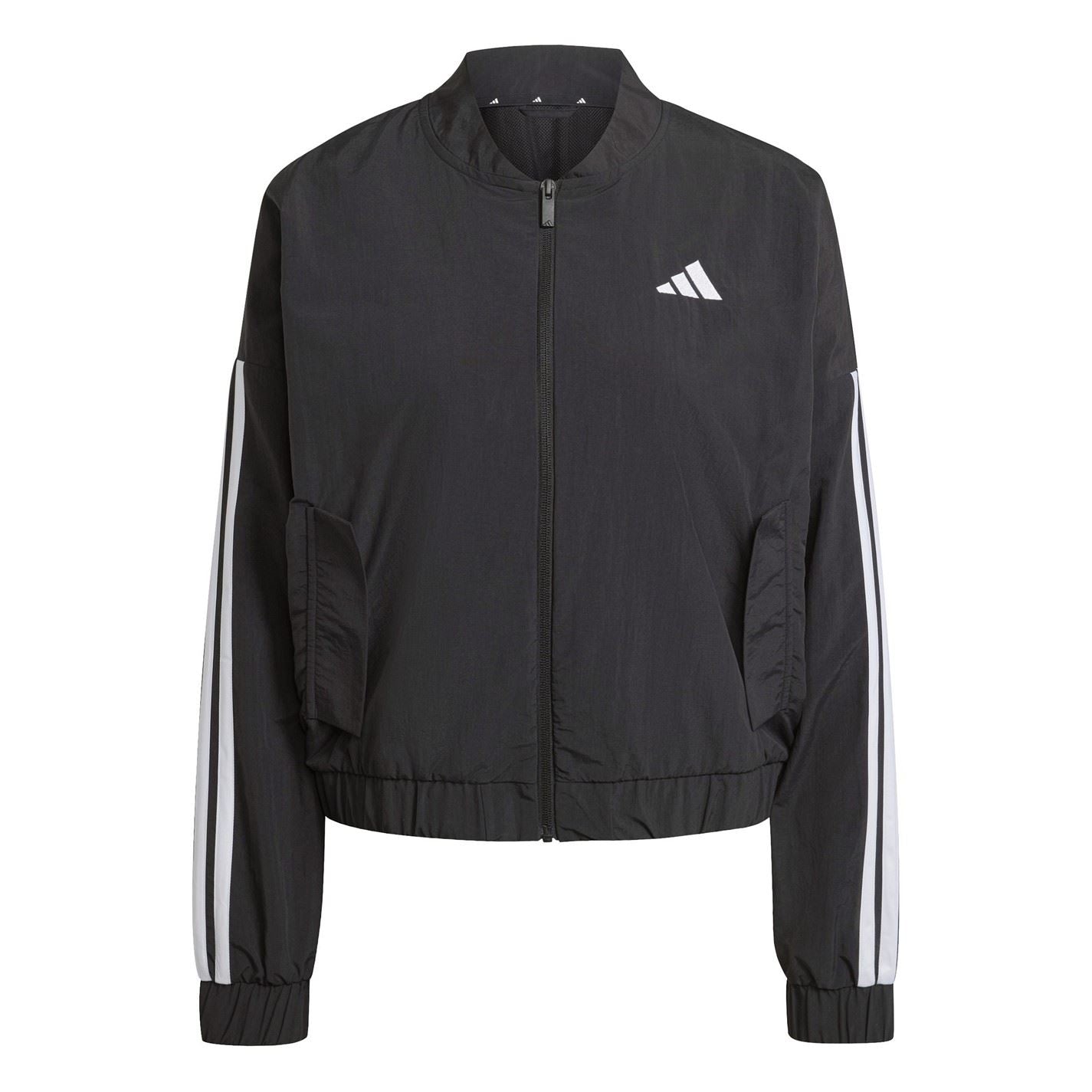 adidas Womens 3 Stripe Woven Bomber Jacket