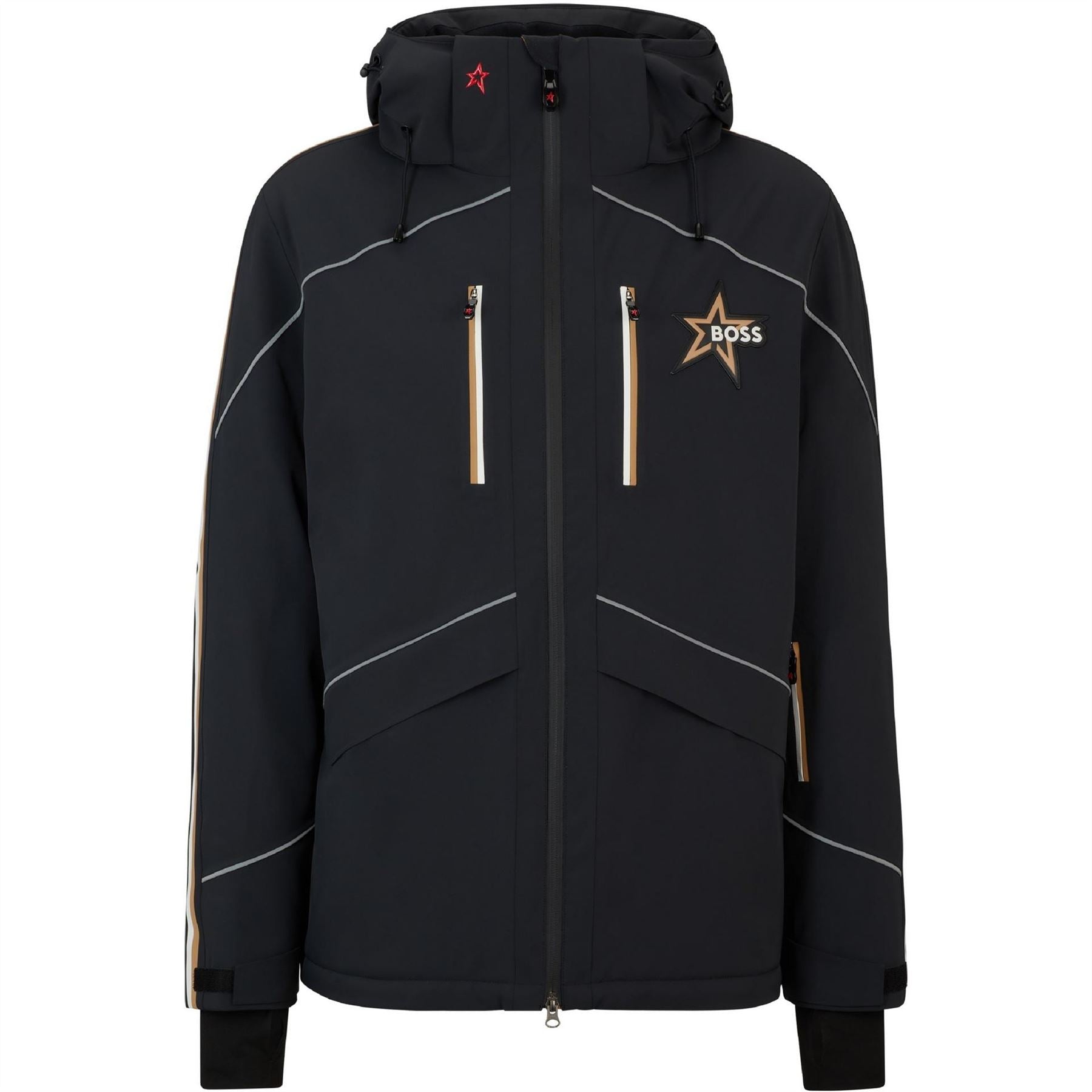 Boss Solid Patterned Hooded Ski Jacket