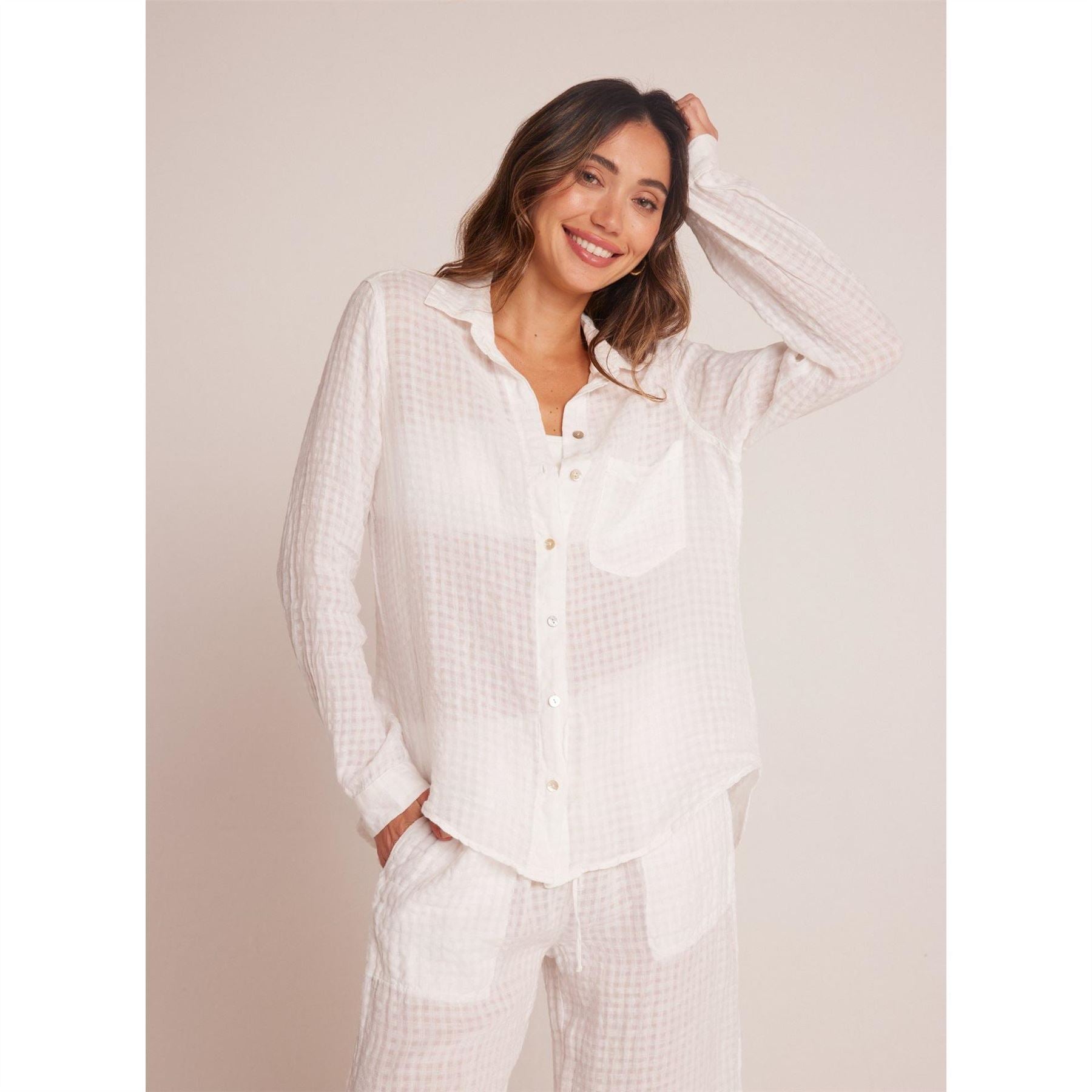 Bella Dahl Oversized Gingham Patterned Overshirt