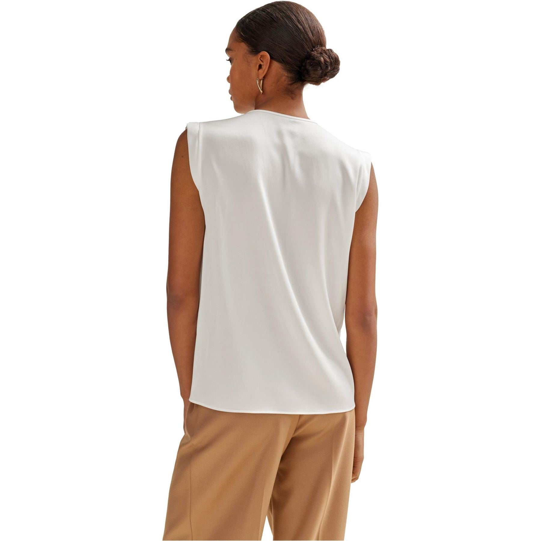 Boss Notched Neck Regular Fit Blouse
