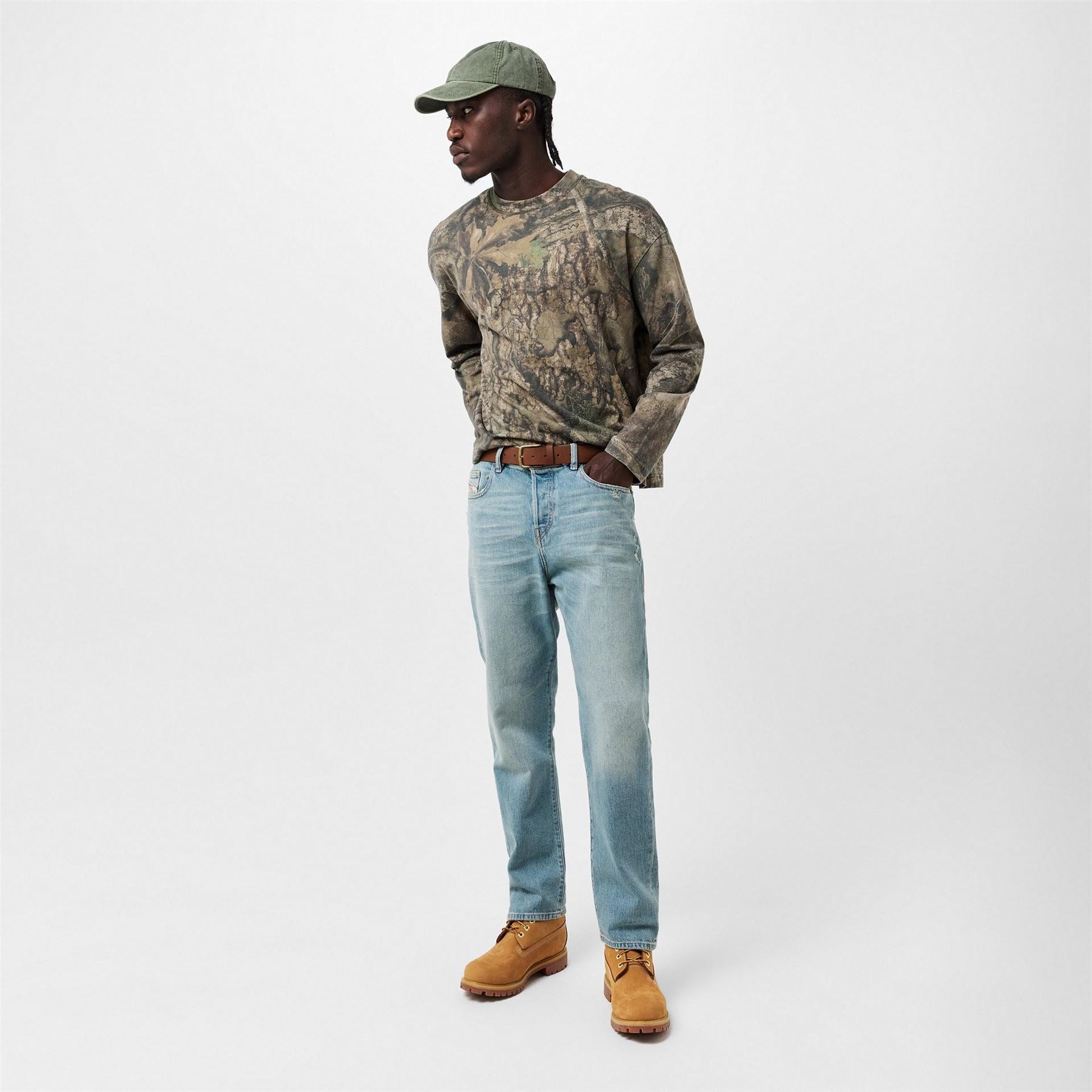Diesel Vkr Ptln Five Pocket Straight Leg Jeans