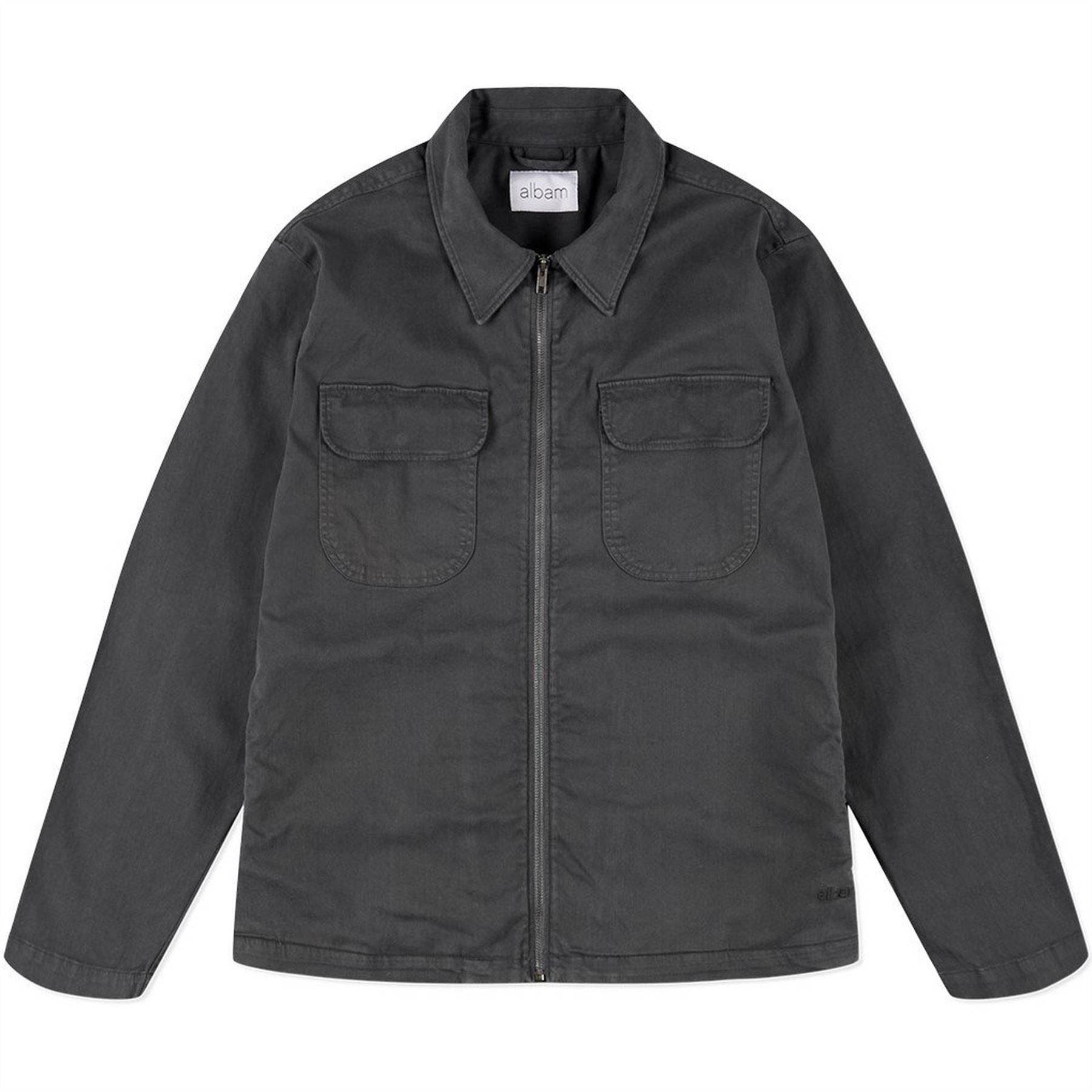 Albam Clarence Solid Patterned Harrington Jacket with Front Pocket