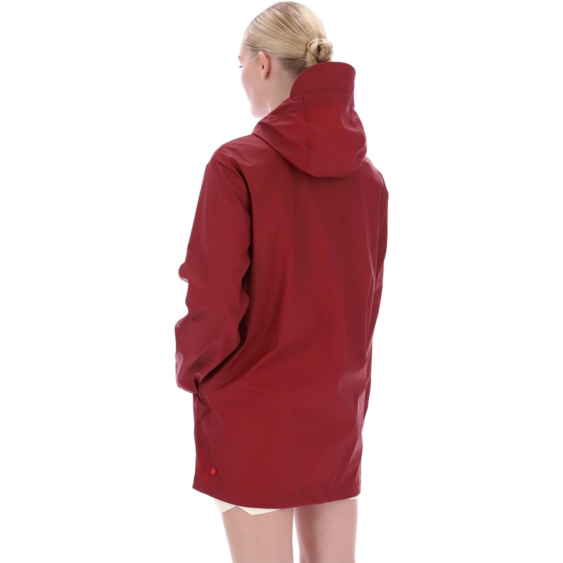 Hunter Jo Hooded Snap Button Solid Patterned Rain Jacket
