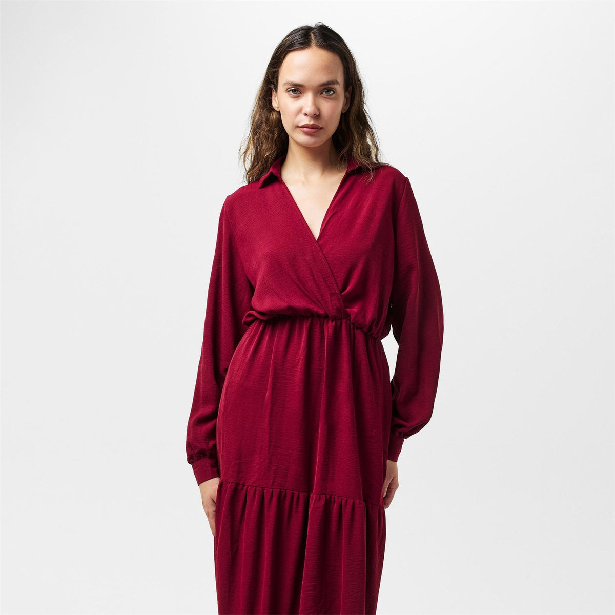 AX Paris Long Sleeve Wrap Top Smock Midi Dress
