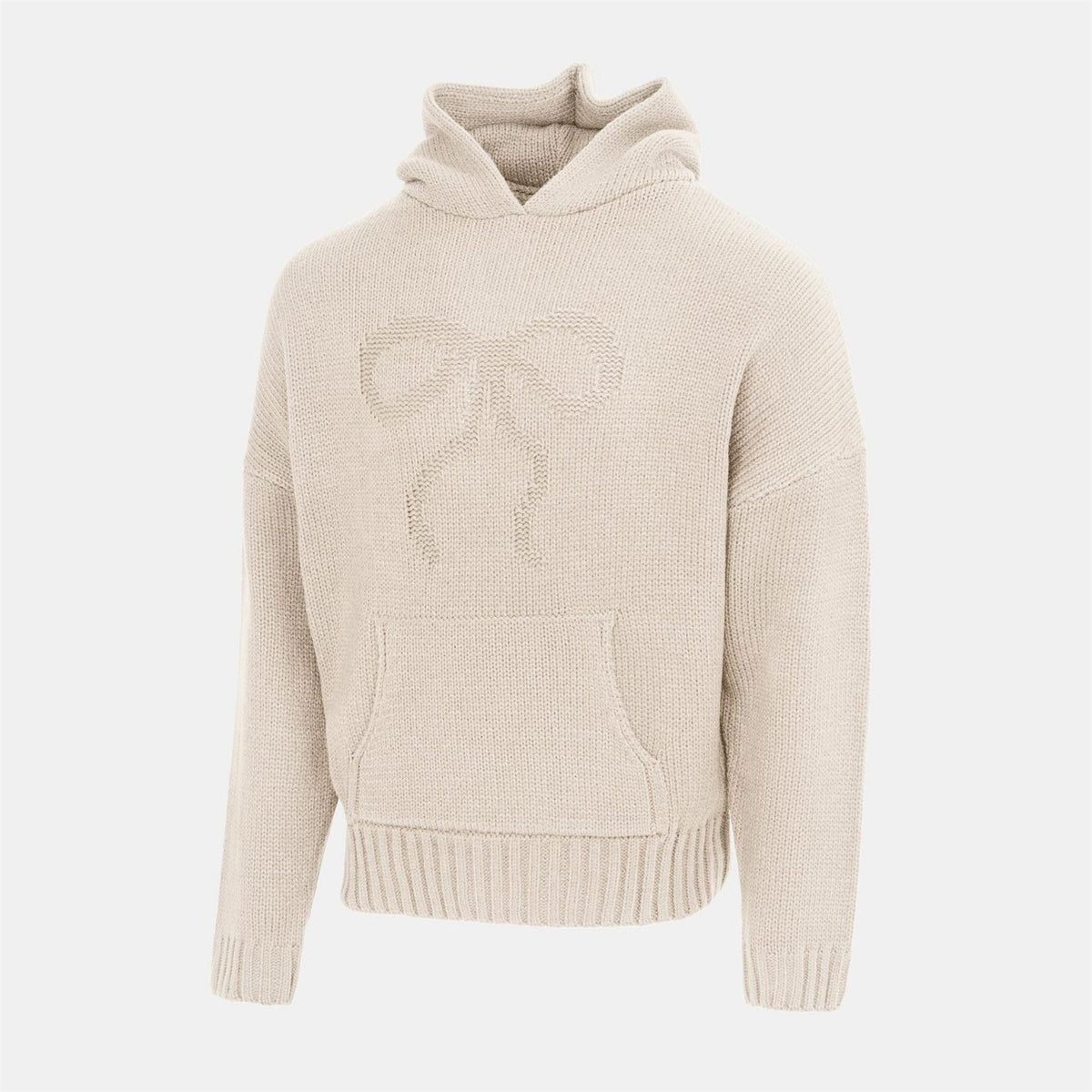 Miso Bow Knit Hooded Neck Long Sleeve Sweatshirt