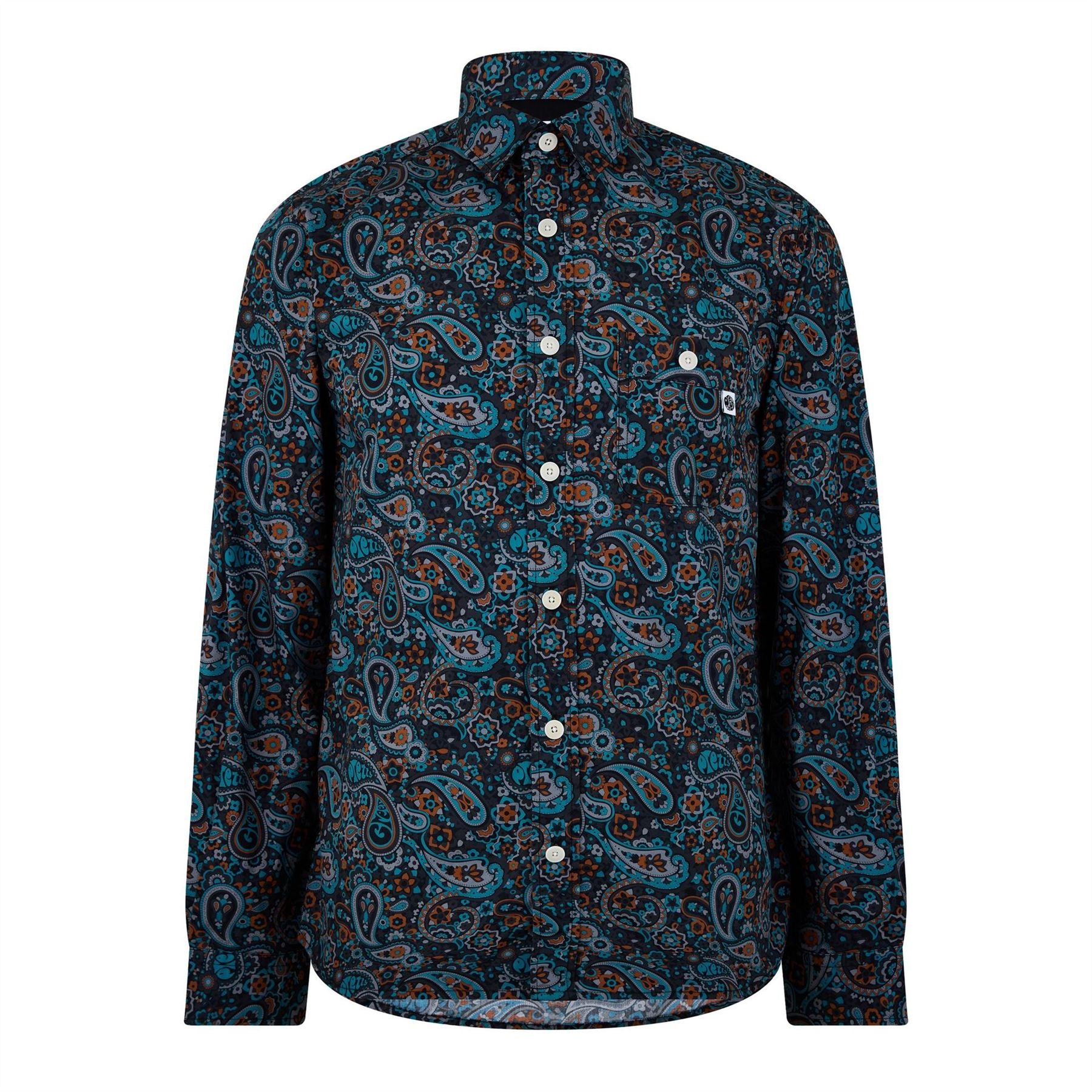 Pretty Green Wonderwall Paisley Long Sleeve Patterned Shirt