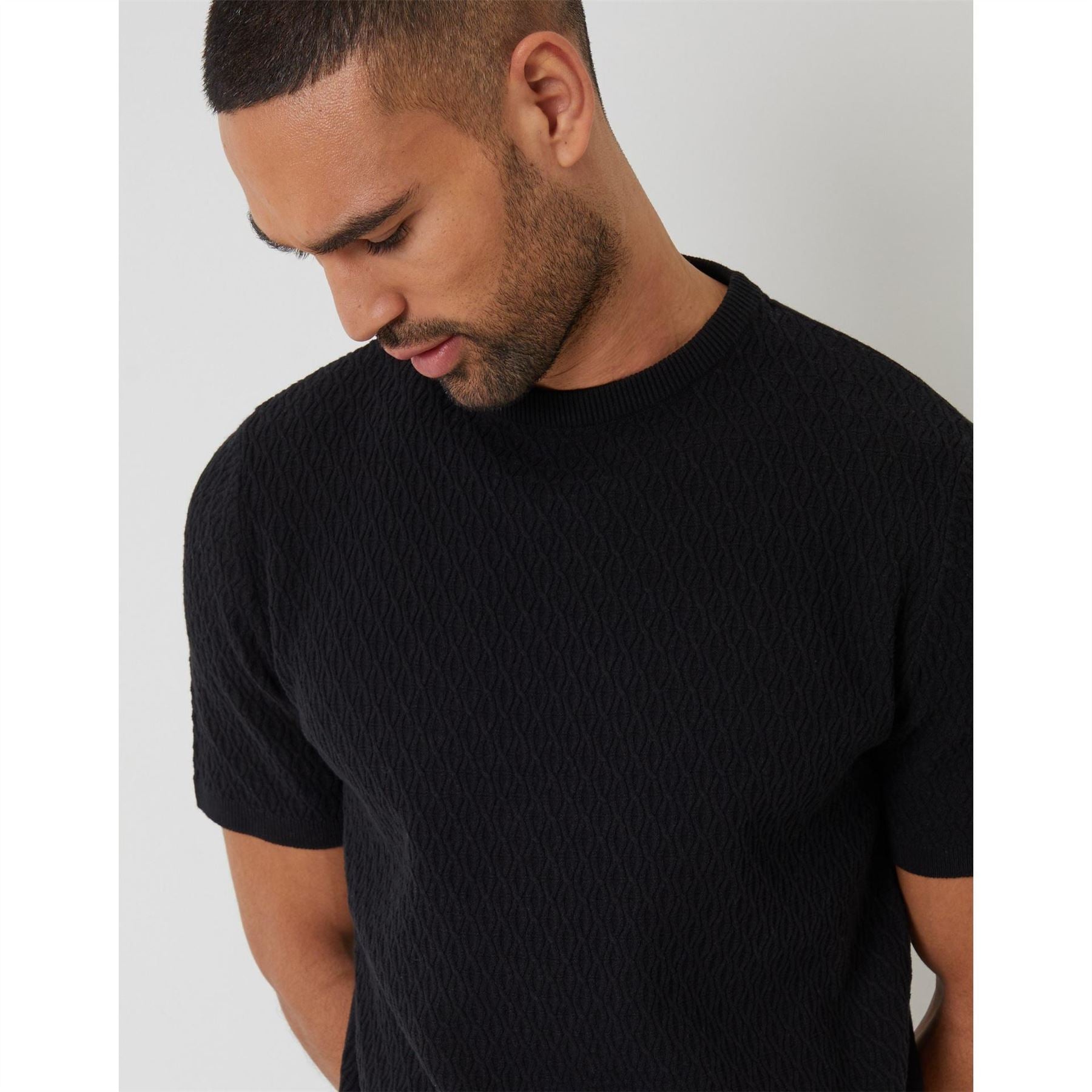 Threadbare Crew Neck Ribbed Collar Short Sleeve T-Shirt