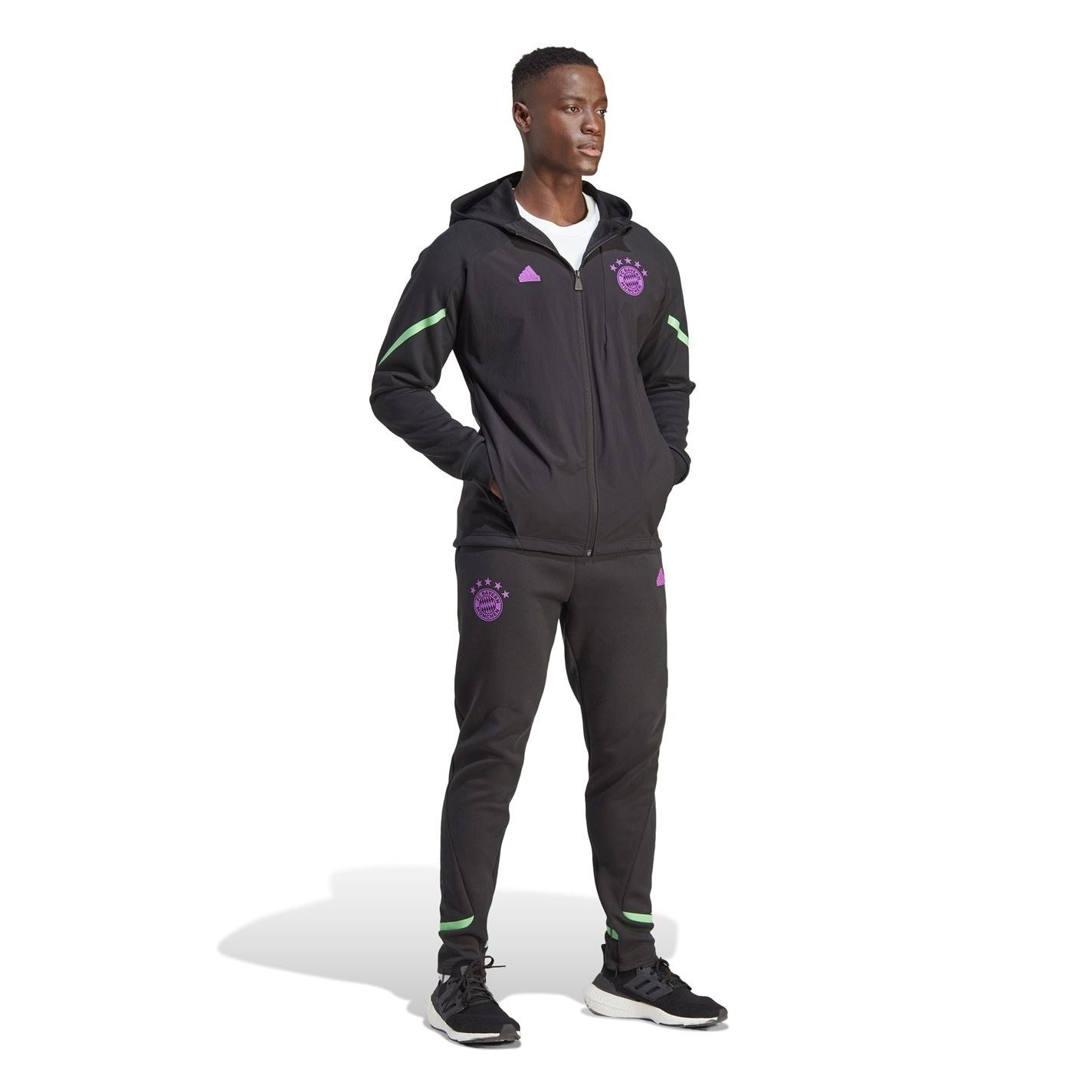 adidas Mens Bayern Munich Designed For Gameday Full Zip 2024 2025 Hoodie