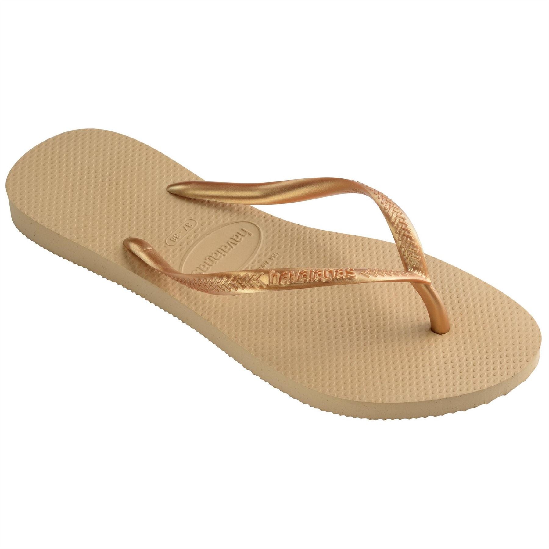Havaianas Slim Dark Brown Metal Flip Flops
