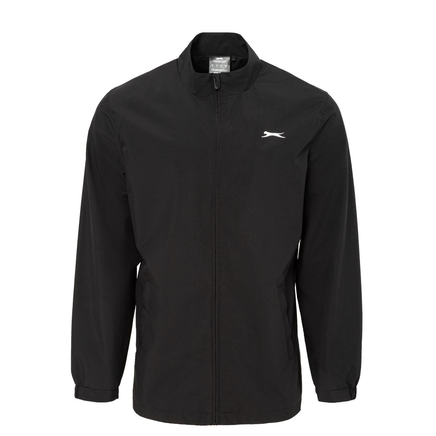 Slazenger Water Resistant Windproof Funnel Neck Long Sleeve Performance Golf Jacket Black Size Options