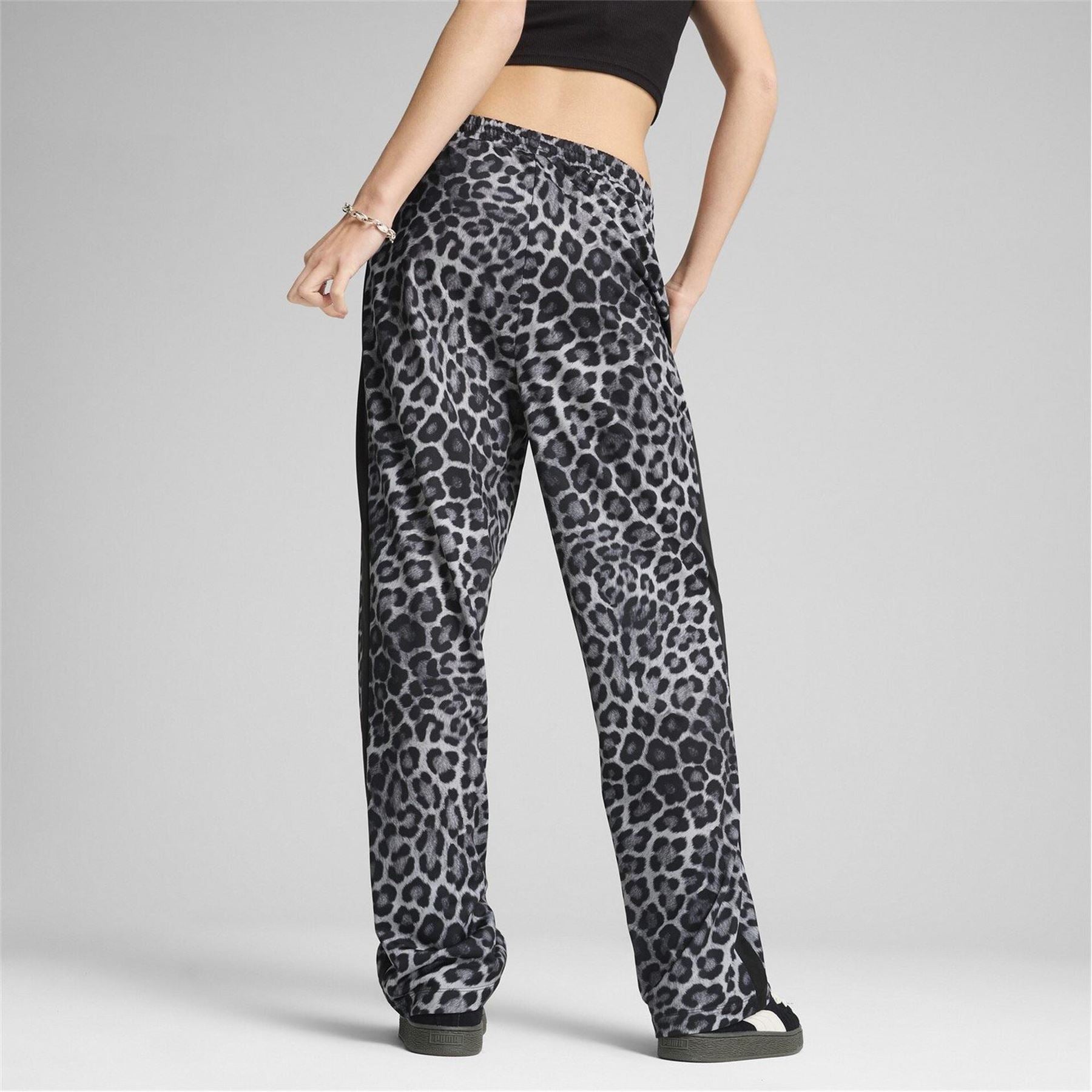 Puma Leo Luxe All Over Print Open Hem Woven Joggers