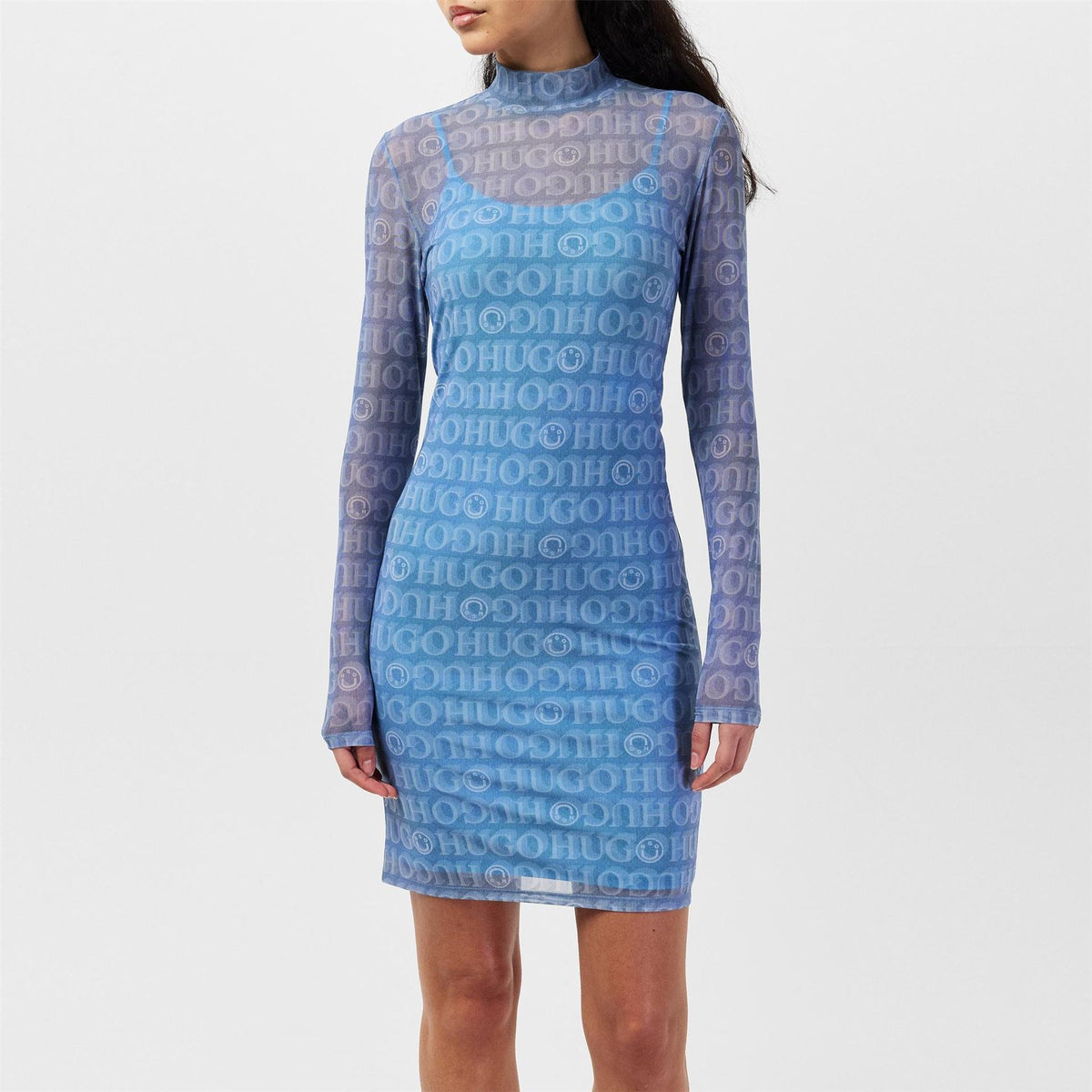 Hugo Noella High Neck Mini Bodycon Dress