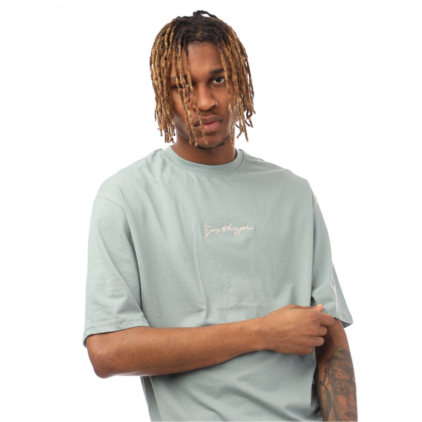 Hype Oversize Fit Signature Print T-Shirt