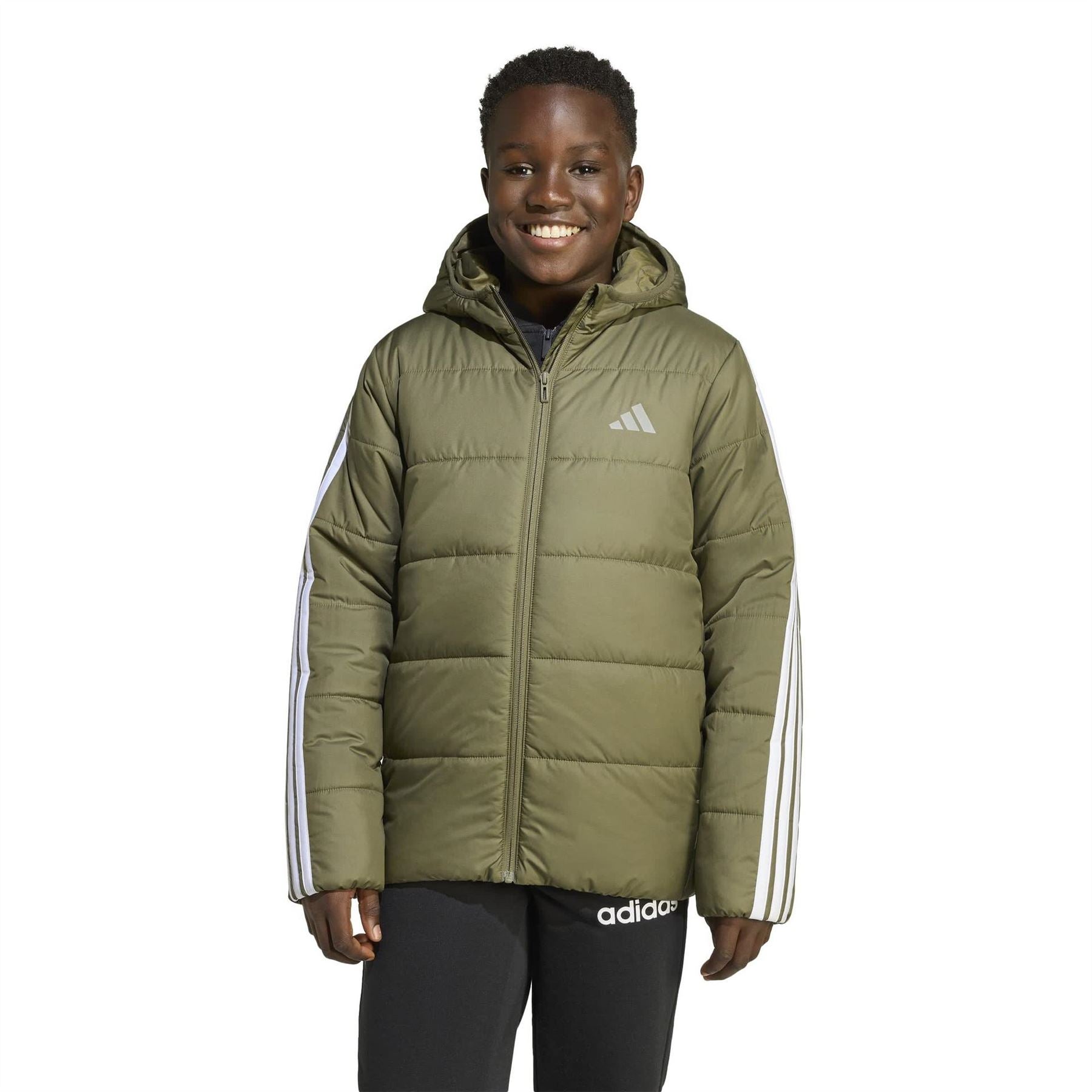 adidas Kids Essentials 3S Hooded Long Sleeve Puffer Jacket