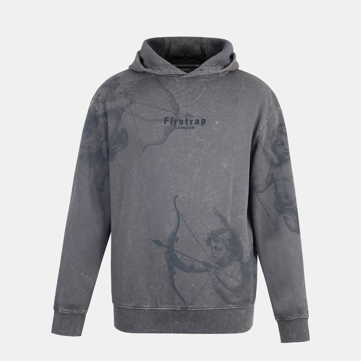 Firetrap Graphic Hooded Neck Long Sleeve Sweatshirt