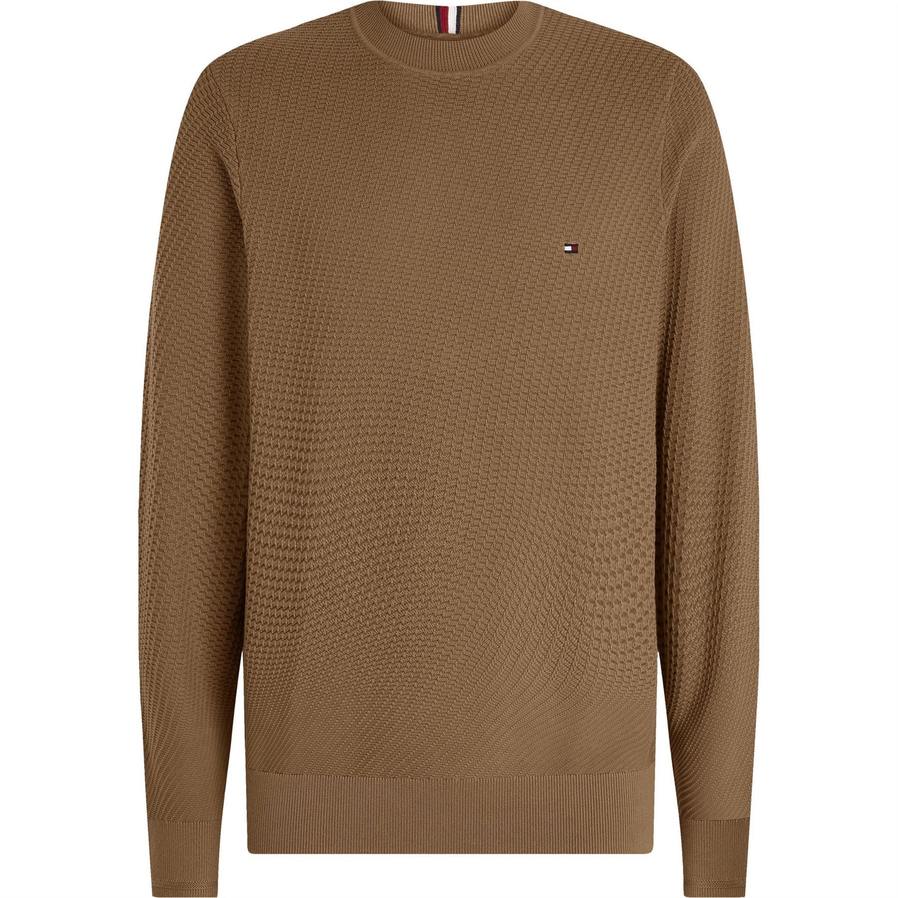 Tommy Hilfiger Crew Neck Ribbed Collar Long Sleeve Sweater