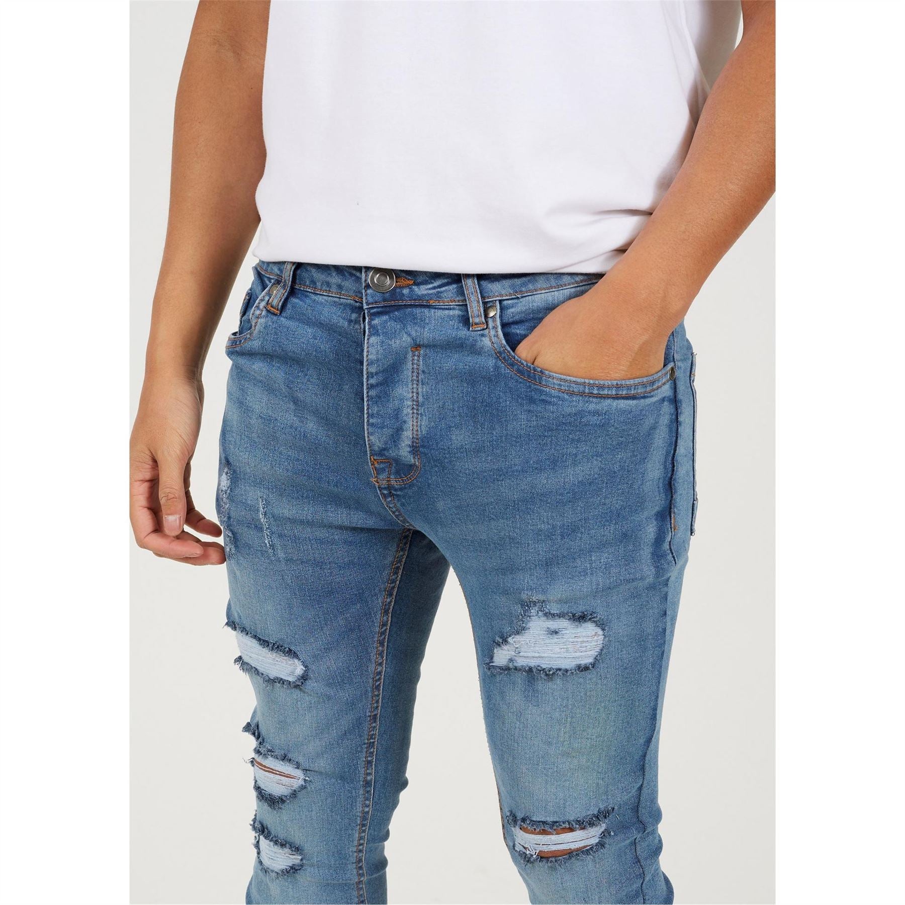 Brave Soul Denim Skinny Jean With Rip Detail