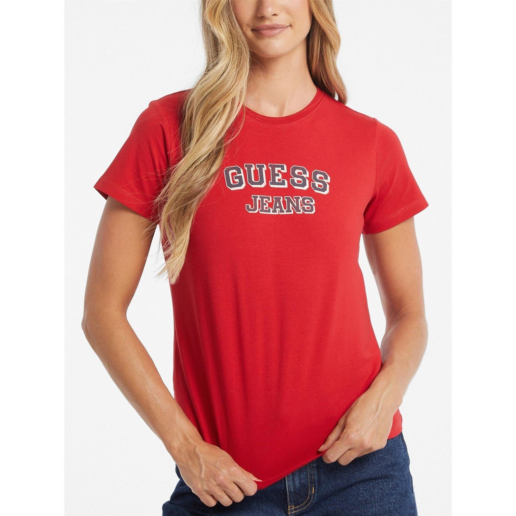 Guess Varsity Lettering Crew Neck T-Shirt