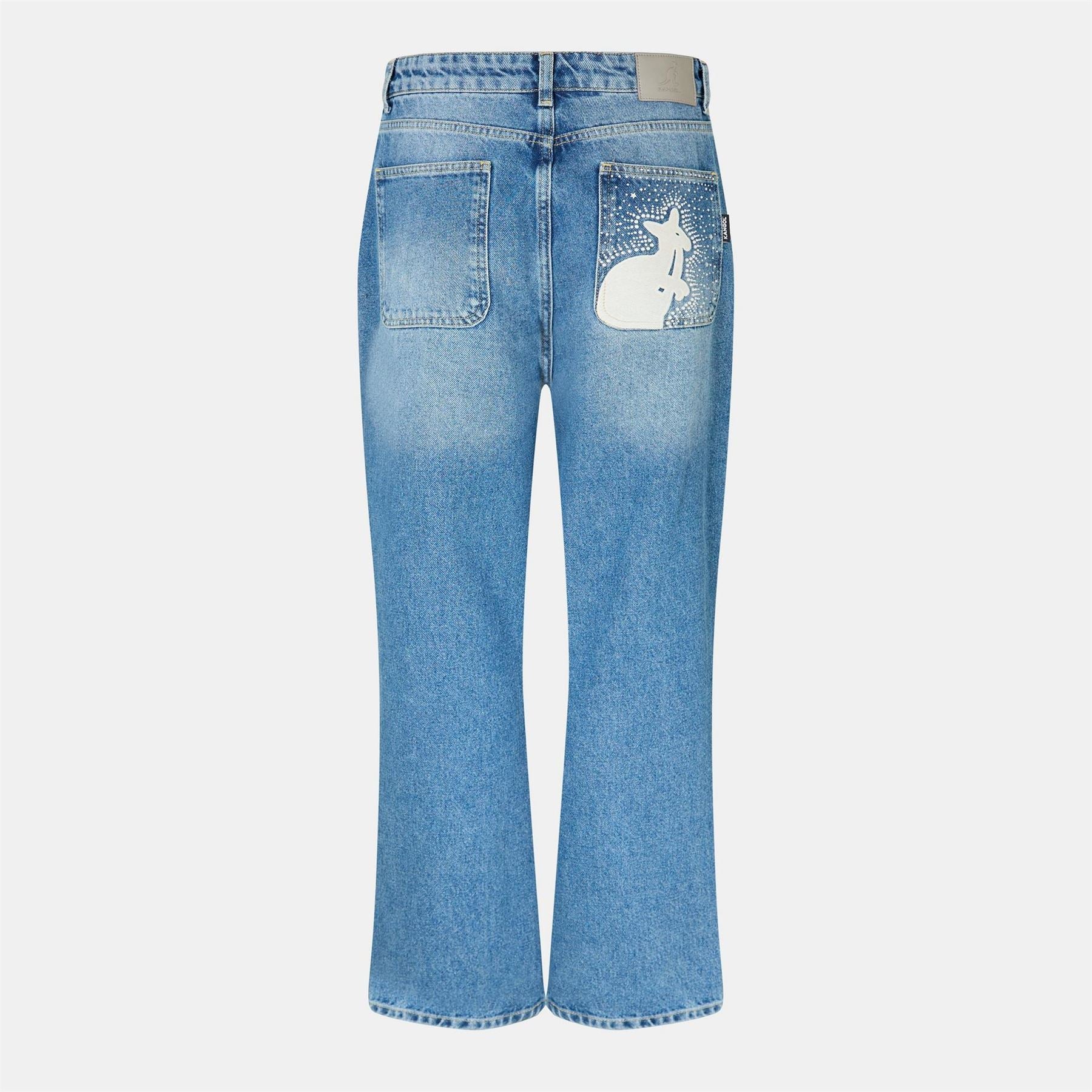 Kangol Patch Baggy Wide Leg Jeans