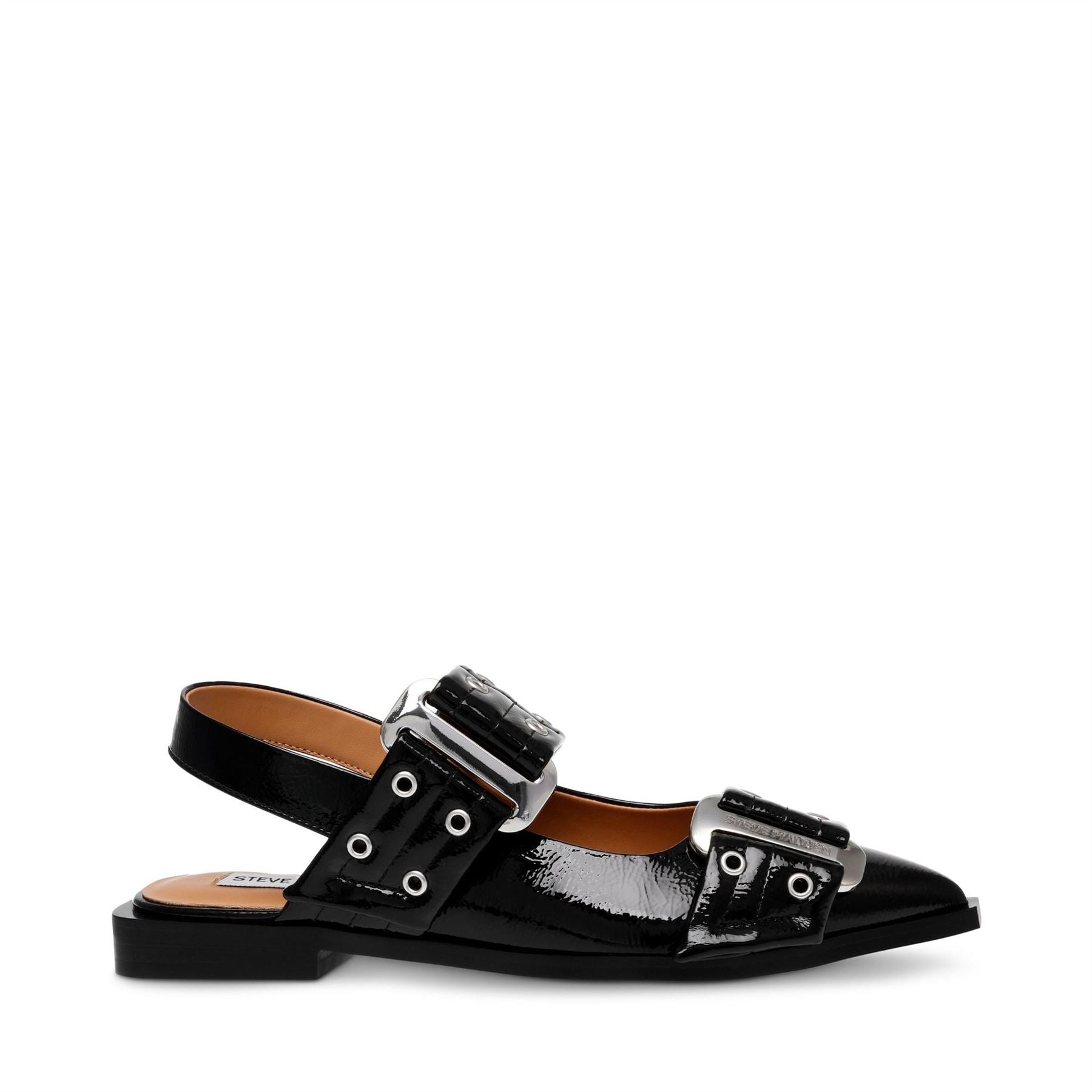 Steve Madden Ave Buckle Block Heel Ballet Pumps