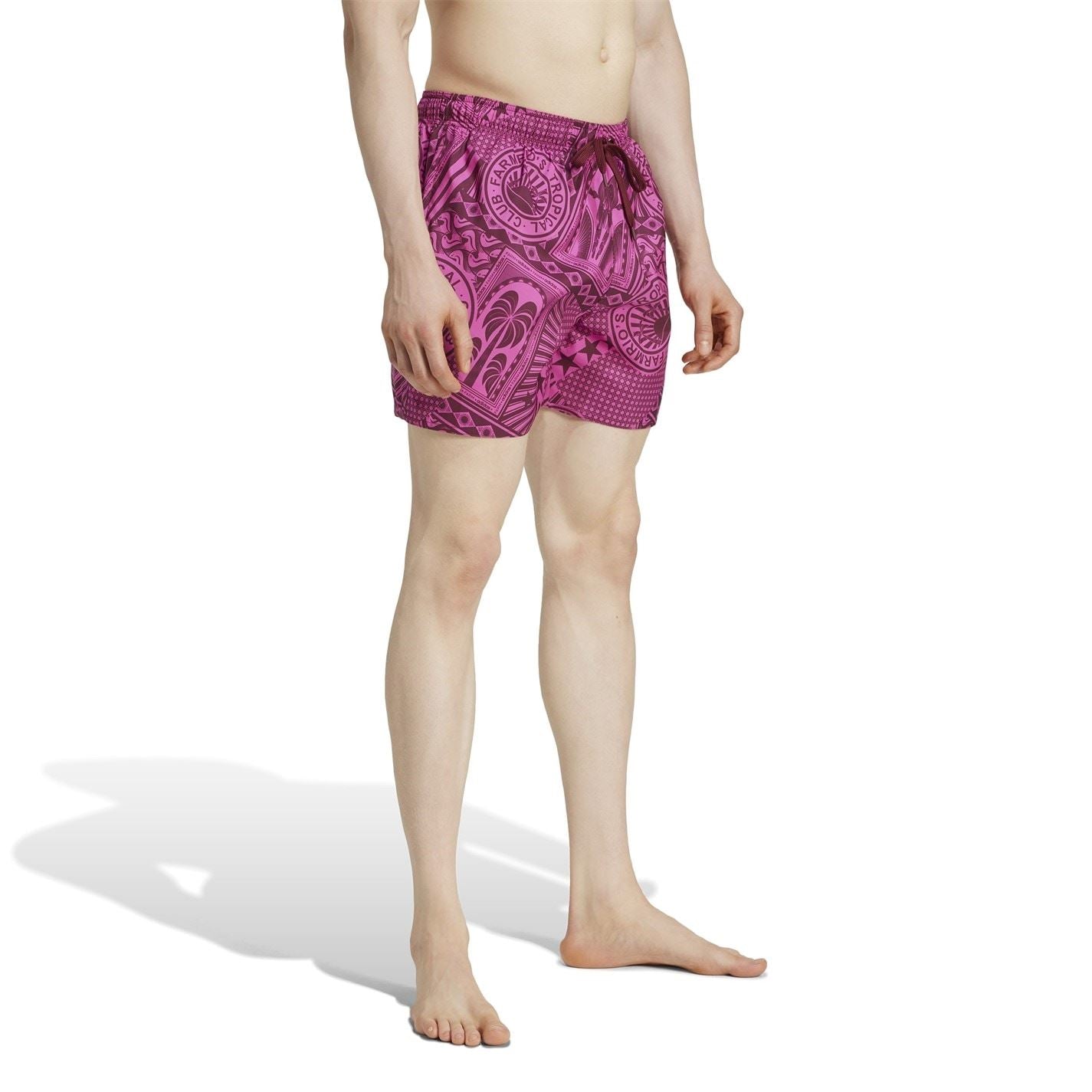 adidas Mens X Farm 3 Stripes Swim Shorts 5 Inch