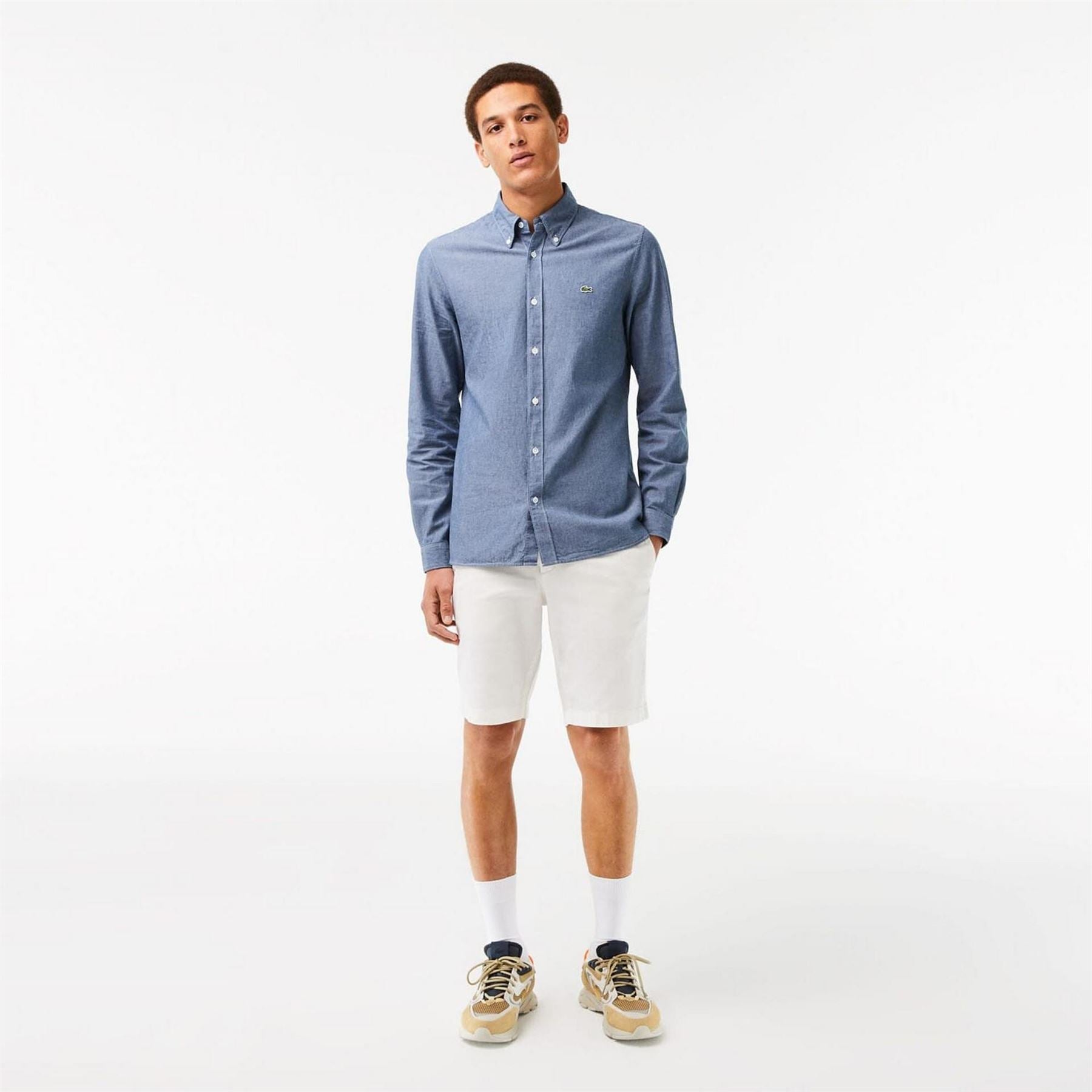 Lacoste Fit Concealed Placket Poplin Shirt
