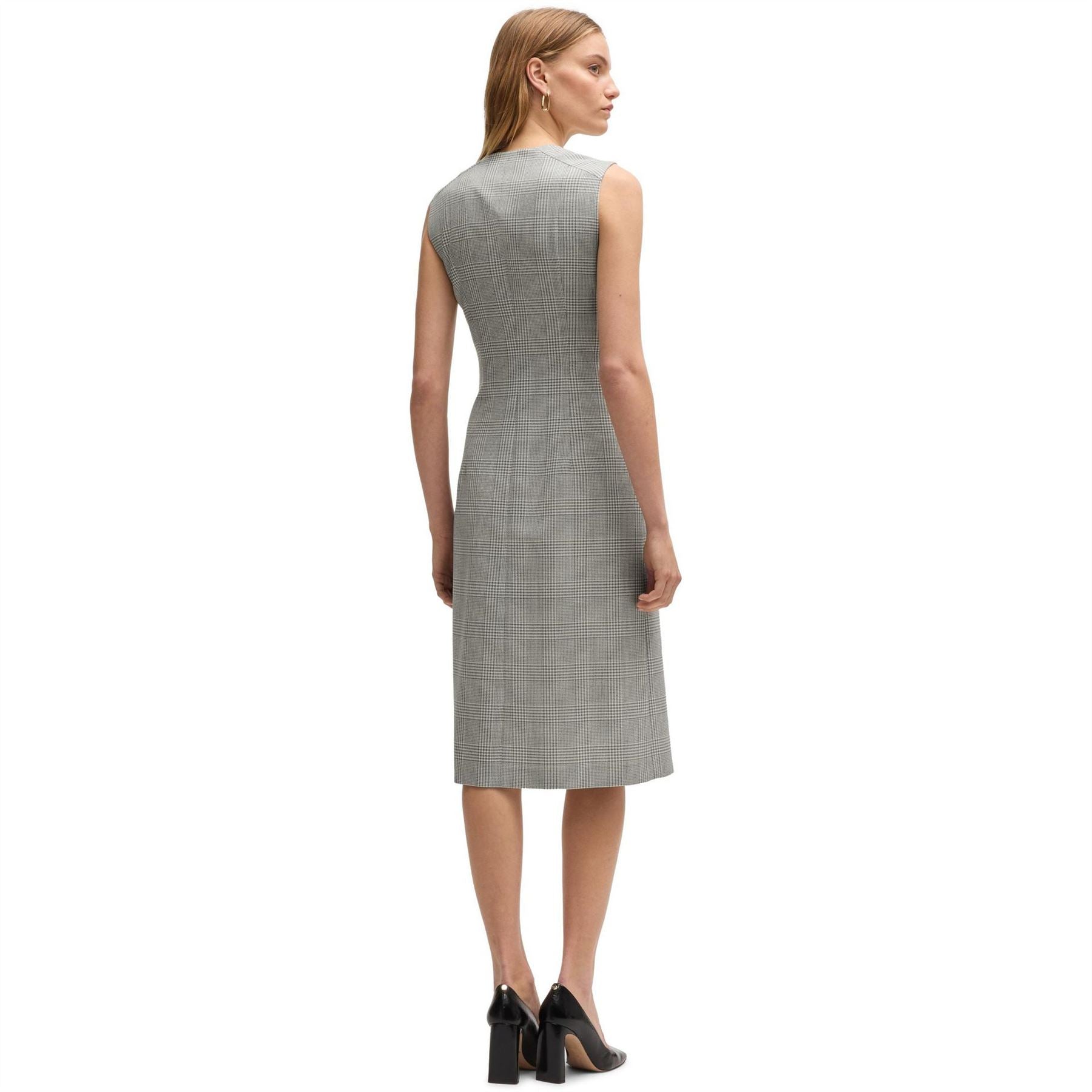 Boss Dimala V-Neck Sleeveless Knee Length Dress